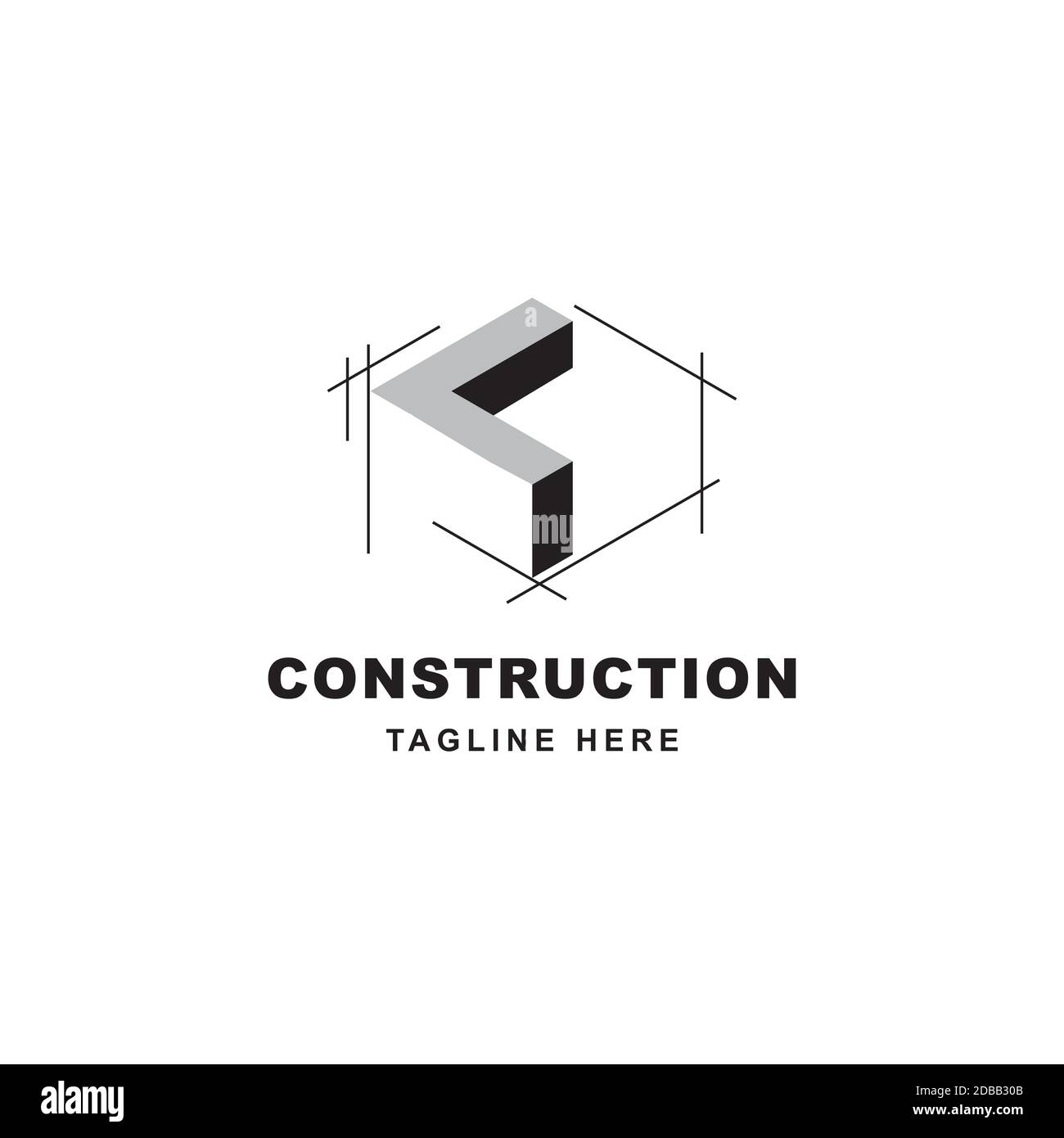 Logo de construction avec icône en forme de L. Lettre L initiale sur le symbole du bâtiment Illustration de Vecteur