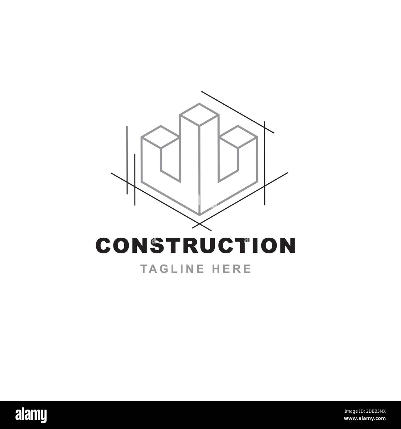 Symbole de conception du logo de construction.modèle vectoriel d'illustration d'architecte de bâtiment Illustration de Vecteur