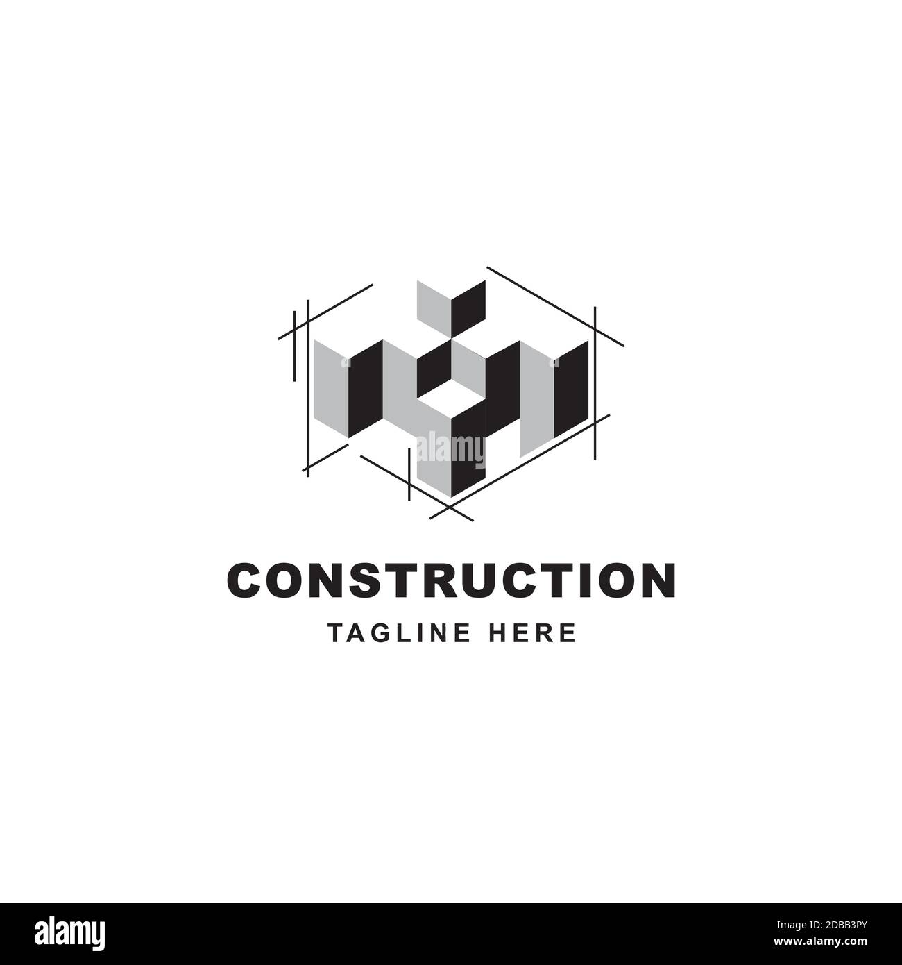 Modèle vectoriel de symbole de conception de logo de construction.icône d'illustration d'architecte Illustration de Vecteur