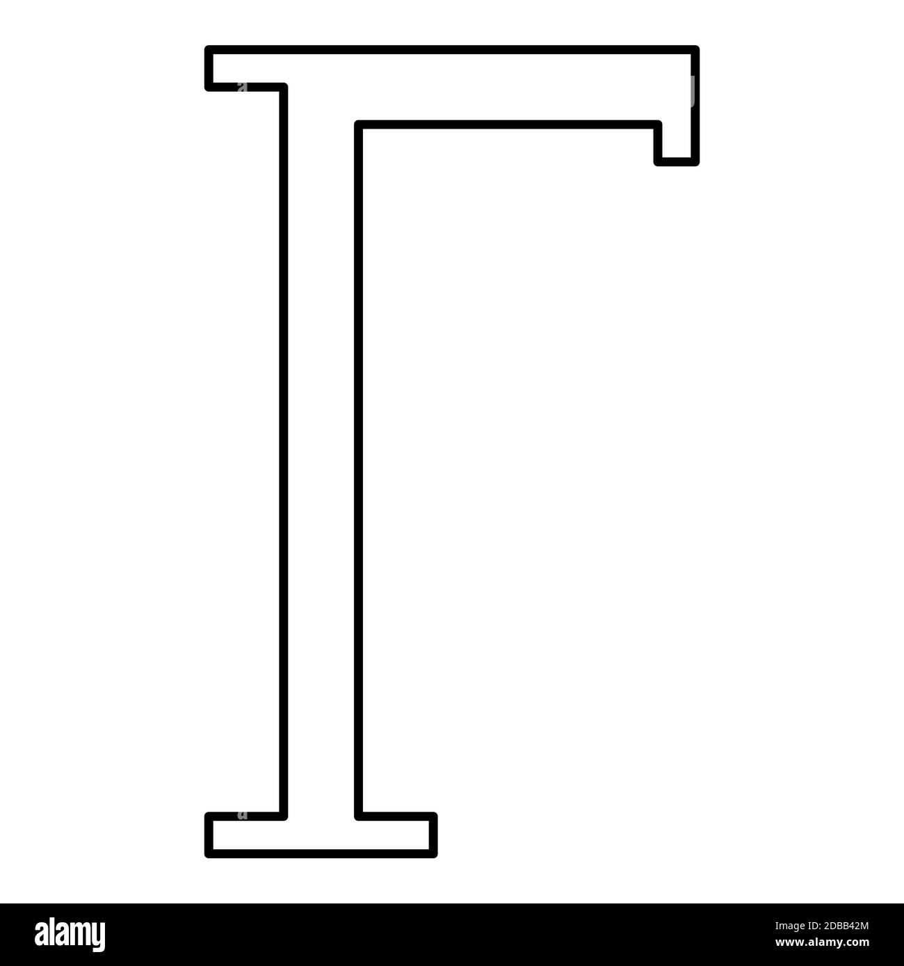 Gamma symbole grec majuscule majuscule police majuscule icône contour noir illustration vectorielle couleur plate style simple image Banque D'Images