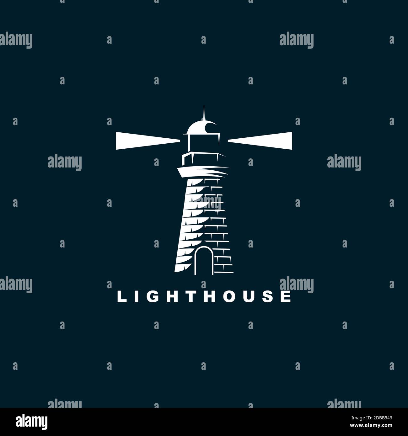 Modèle vectoriel de conception de logo Lighthouse.Illustration du symbole de balise Illustration de Vecteur
