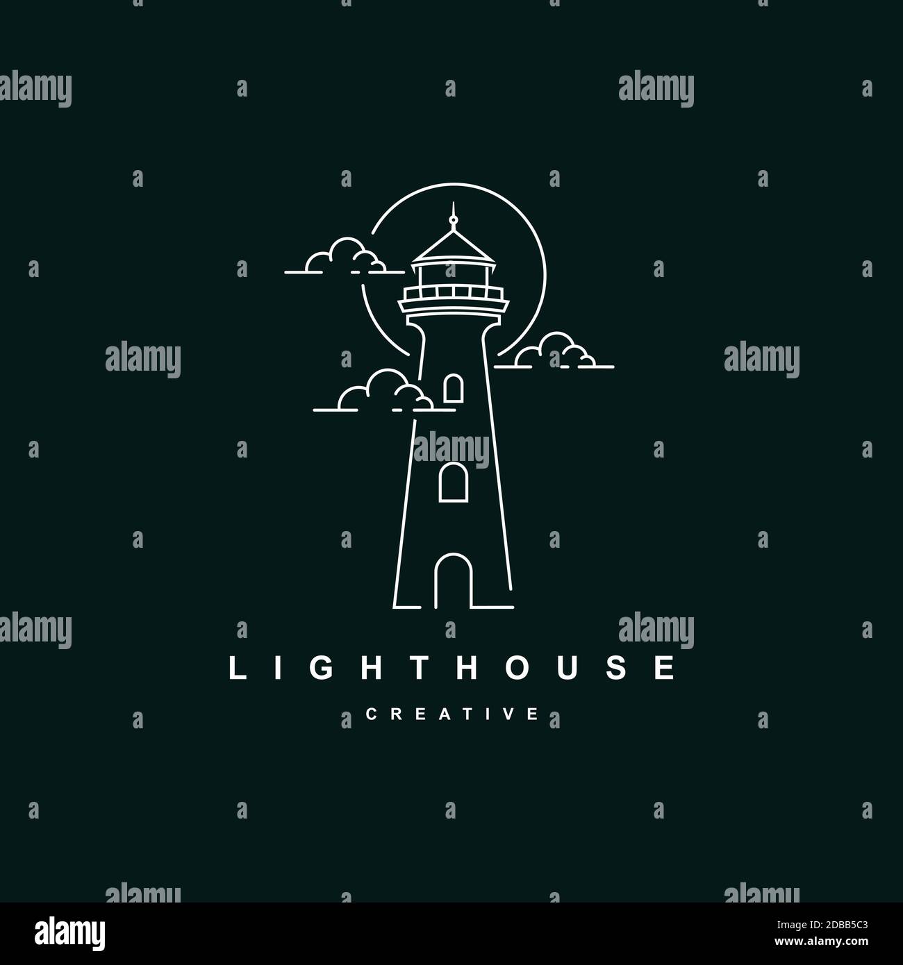 Modèle vectoriel de conception de logo Lighthouse.Illustration du symbole de balise Illustration de Vecteur