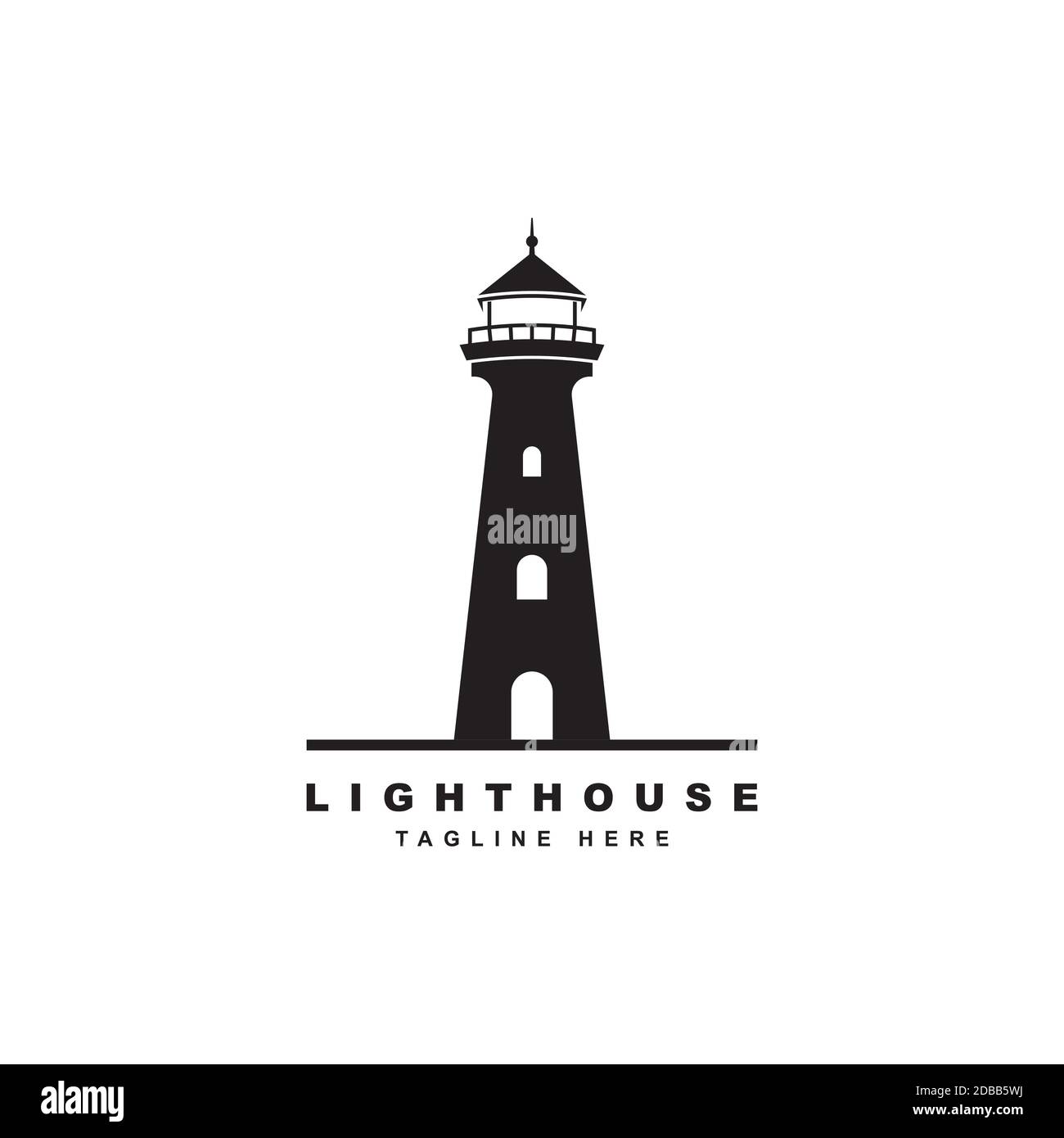 Modèle vectoriel de conception de logo Lighthouse.Illustration du symbole de balise Illustration de Vecteur