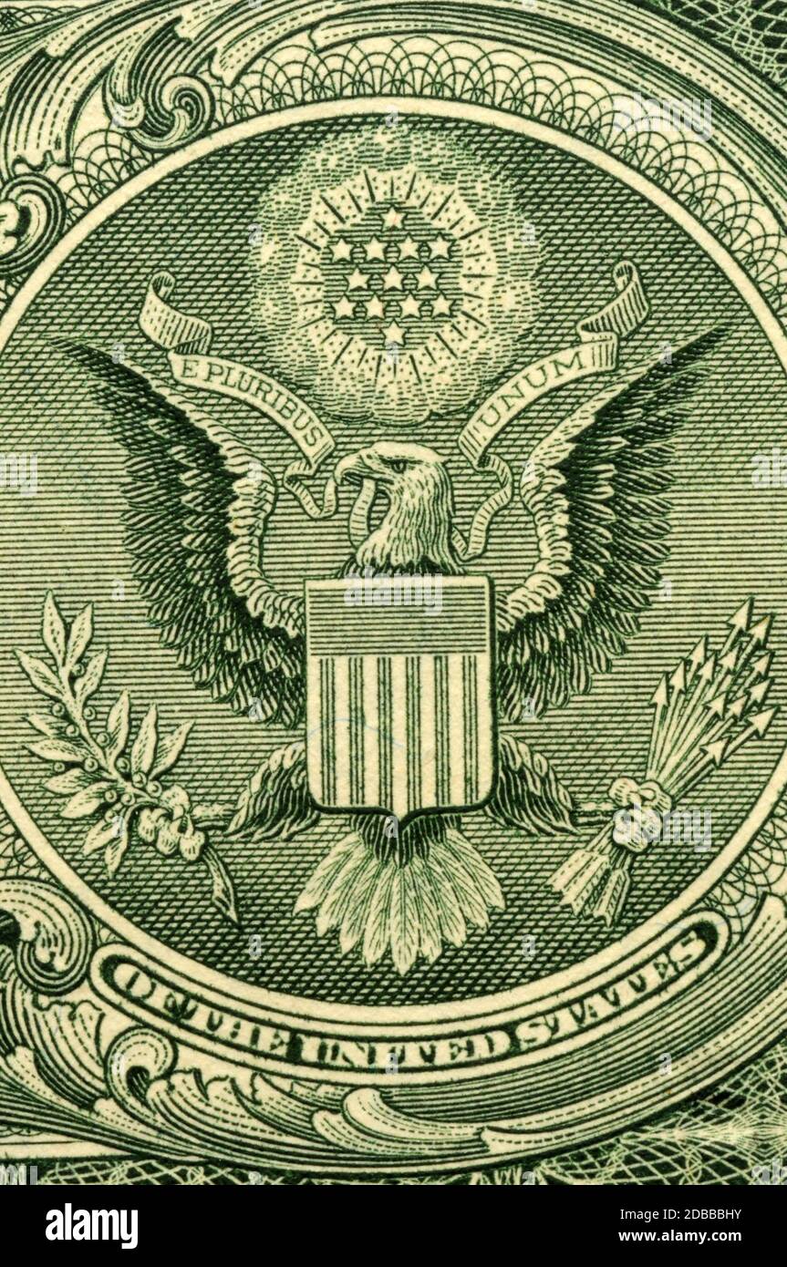 Gros plan sur un billet d'un dollar américain Banque D'Images