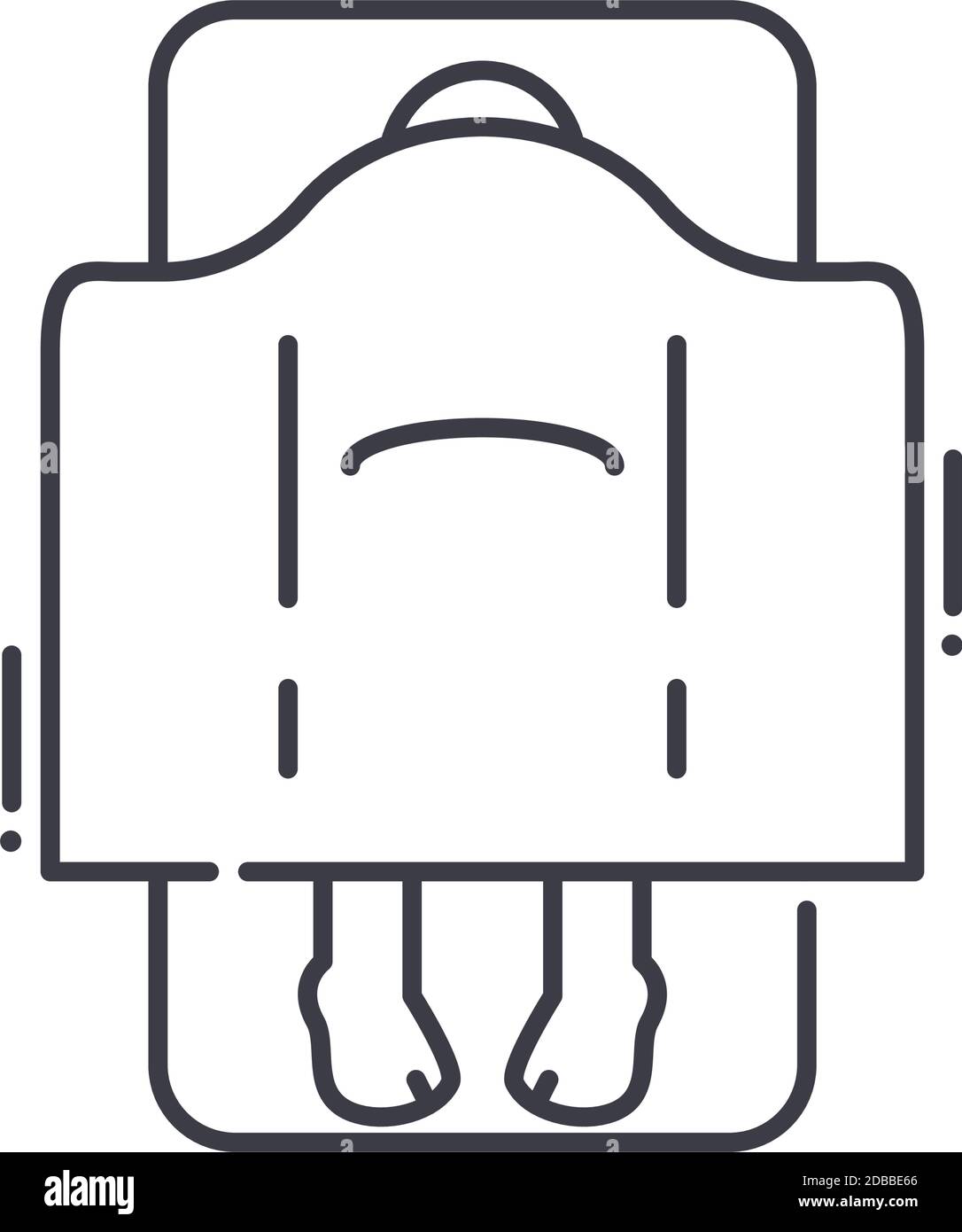 Icône dormir dans le lit, illustration isolée linéaire, vecteur ligne mince, signe web design, symbole de concept de contour avec contour modifiable sur fond blanc Illustration de Vecteur