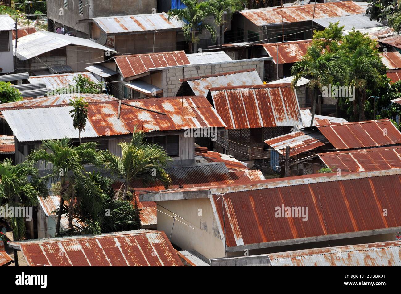 Cabane en fonte ondulée à Cebu City aux Philippines Banque D'Images