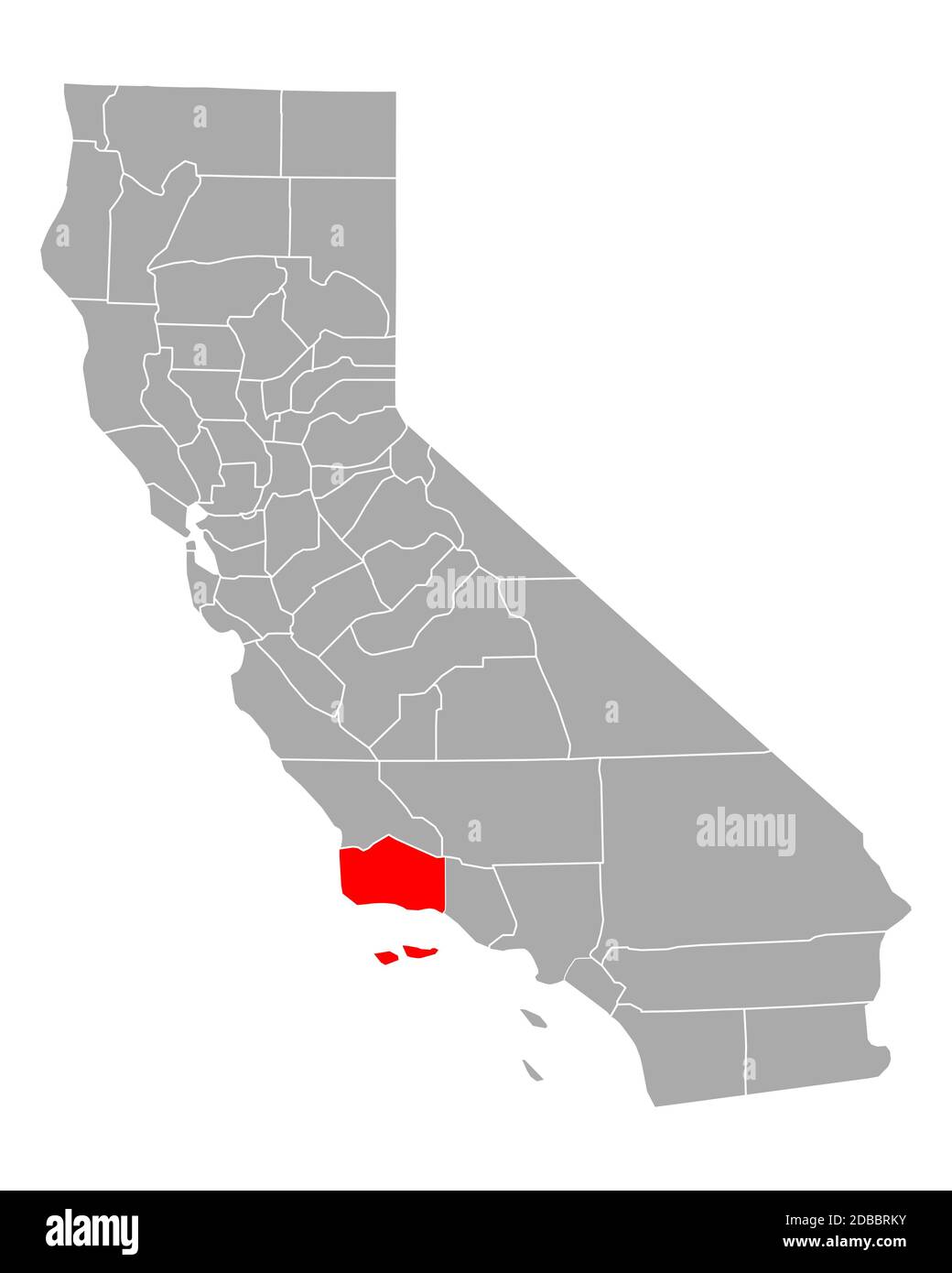 Carte de Santa Barbara en Californie Banque D'Images