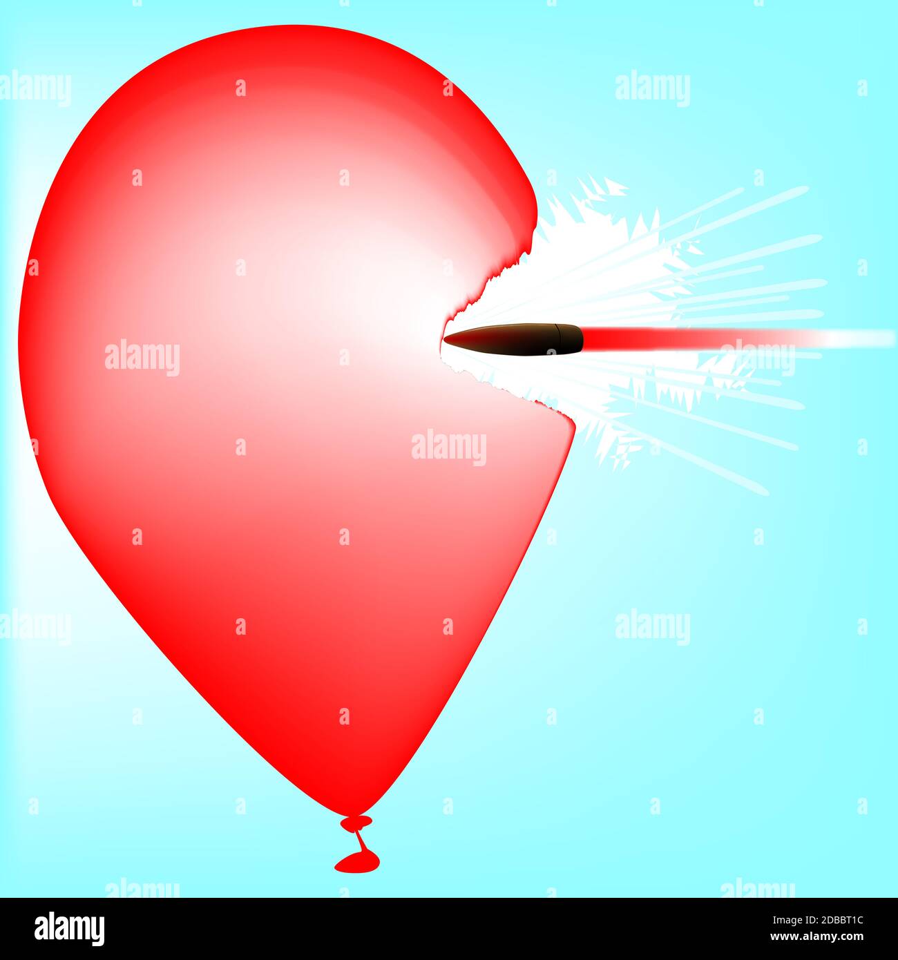 Une balle ridfle qui éclate un ballon rouge Photo Stock - Alamy