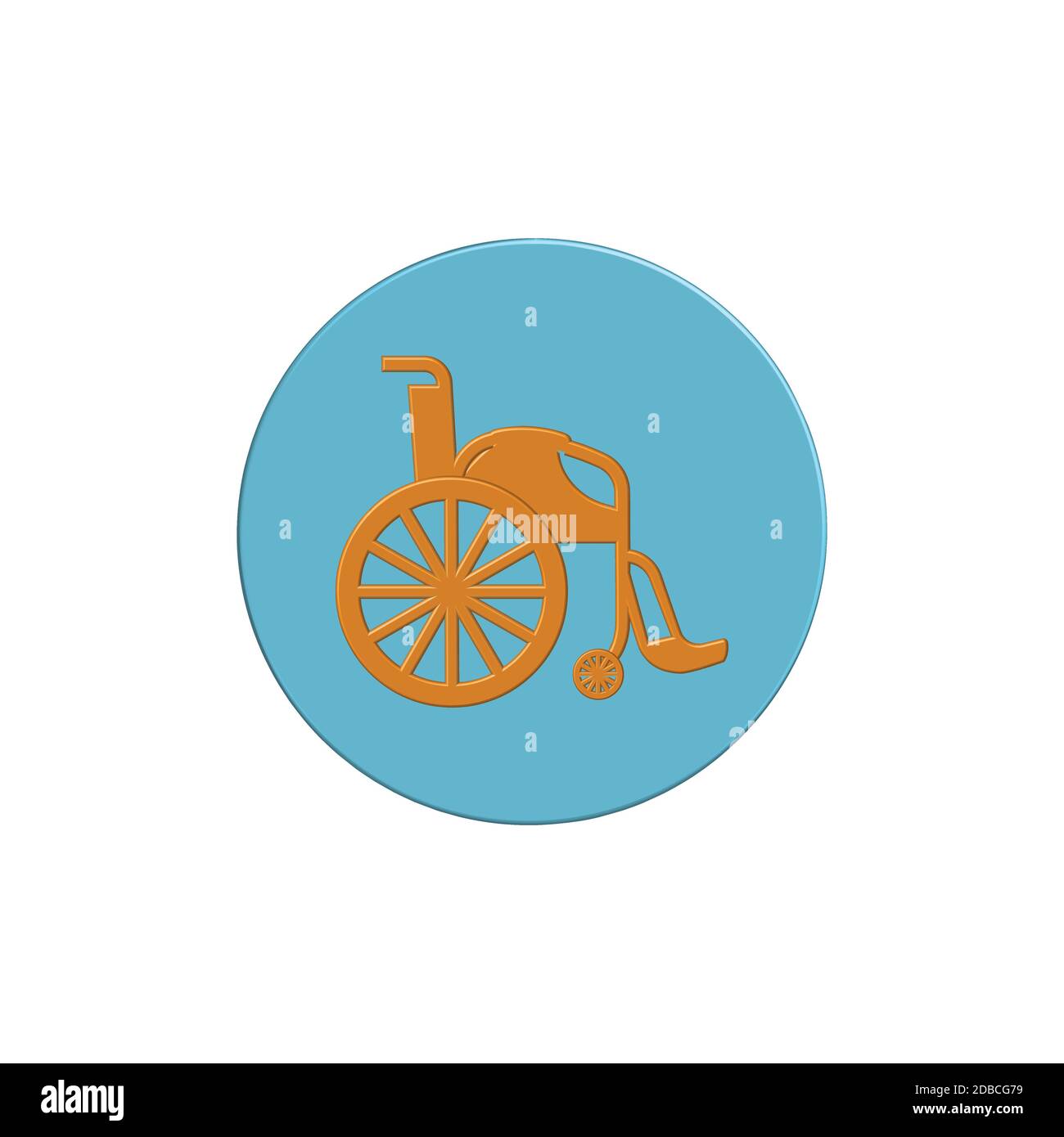 Symbole d'invalidité. Icône handicap fauteuil roulant 3D. Vecteur de modèle de conception Illustration de Vecteur