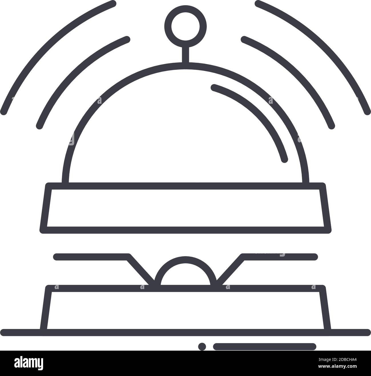 Icône de services de sonnerie, illustration isolée linéaire, vecteur de ligne mince, signe de conception Web, symbole de concept de contour avec contour modifiable sur fond blanc. Illustration de Vecteur