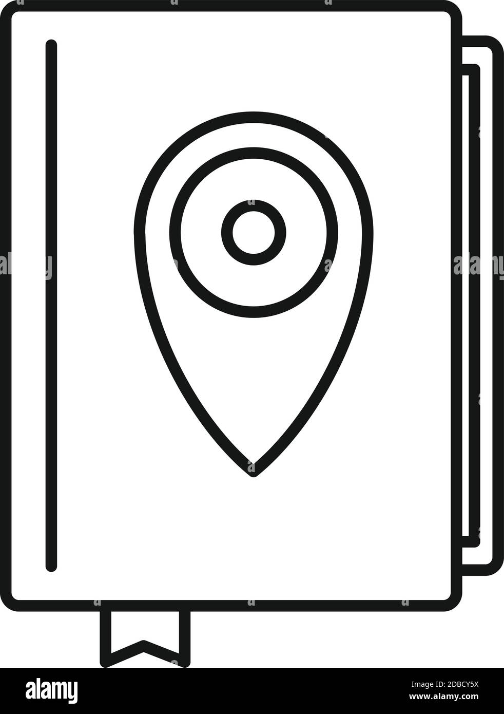 Icône du guide touristique, style de contour Illustration de Vecteur