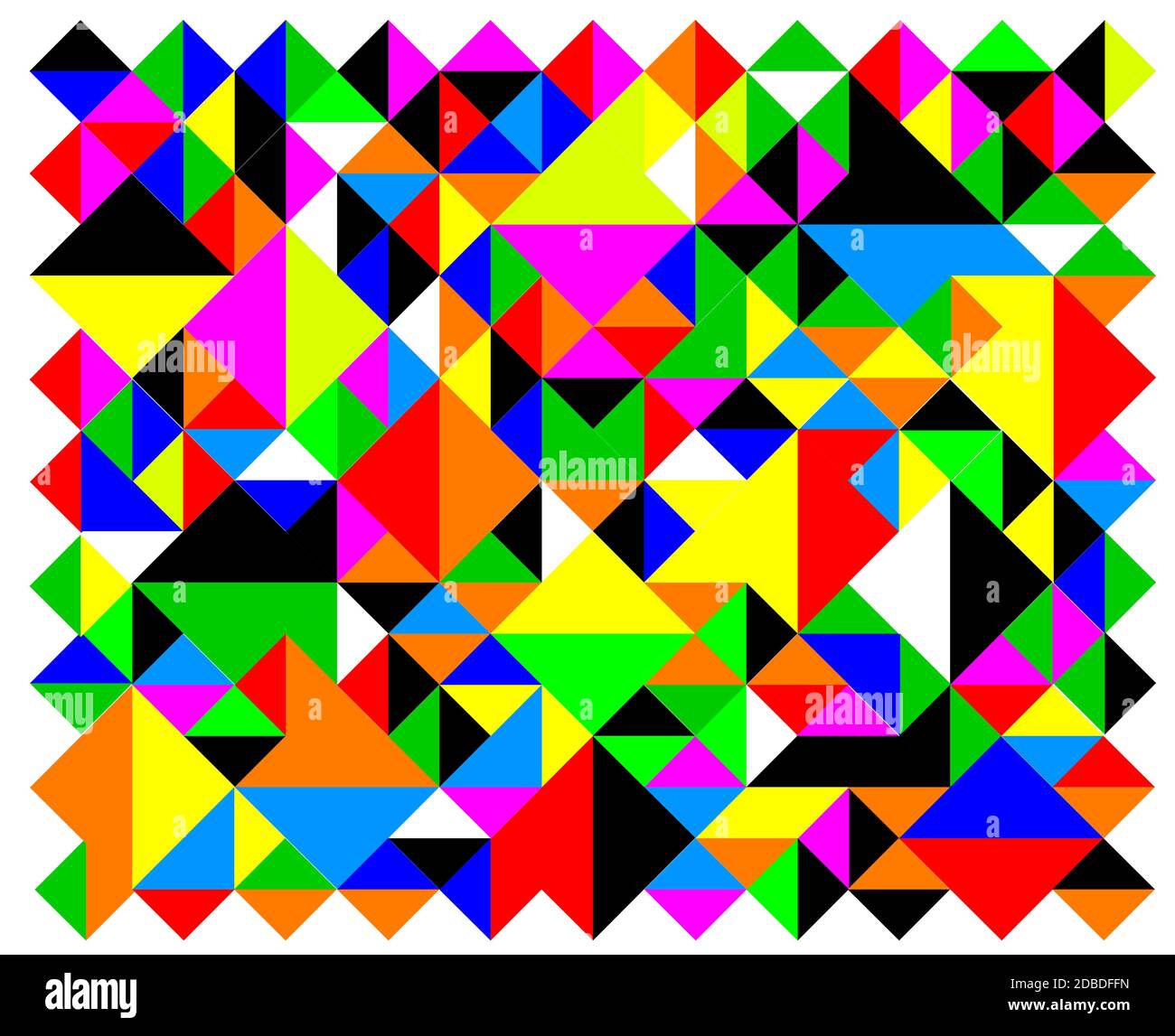 Un édredon en patchwork fait de triangles de couleur. Banque D'Images