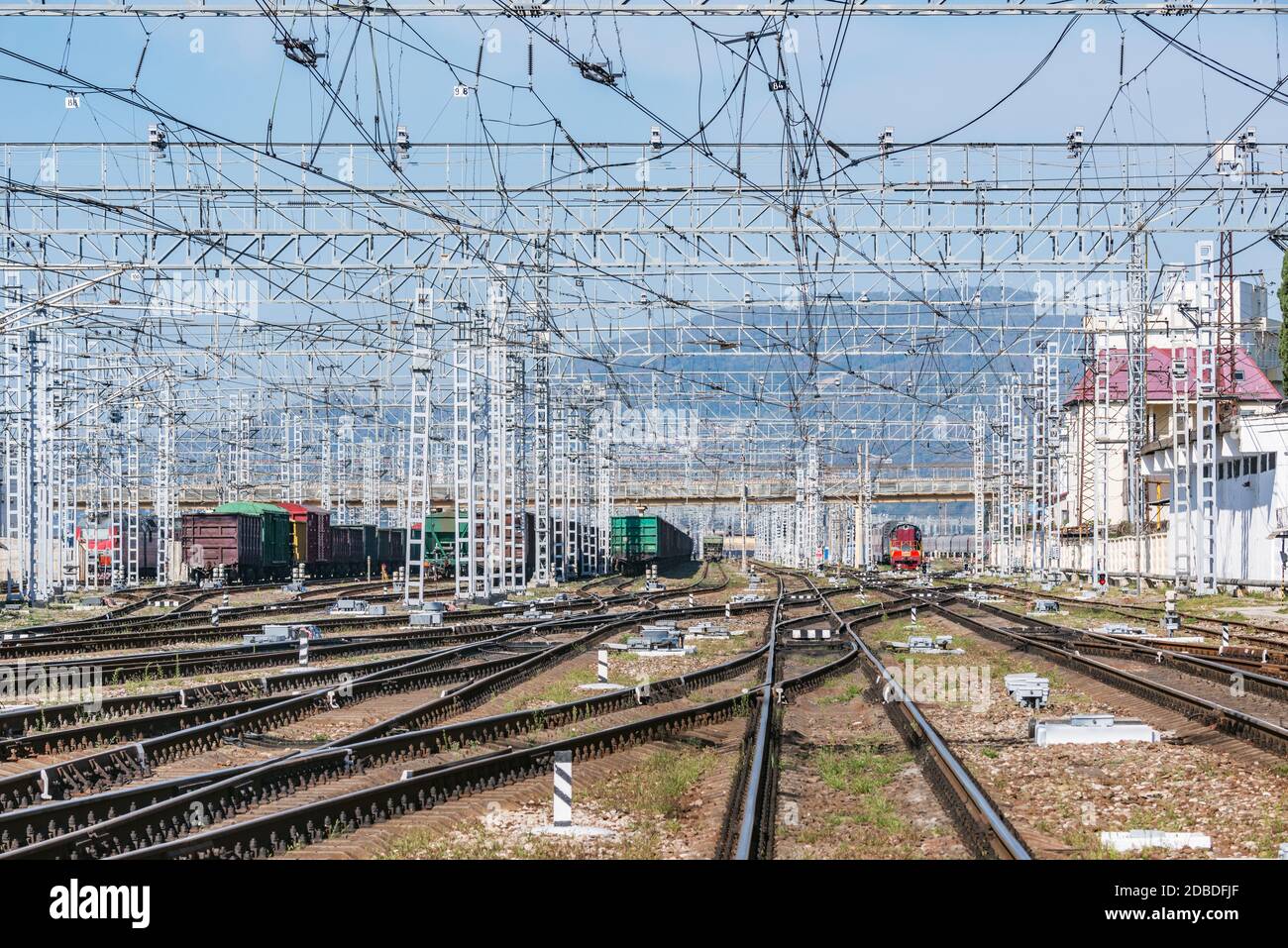 Vue de jour de la gare d'Adler. Sotchi. Russie. Banque D'Images
