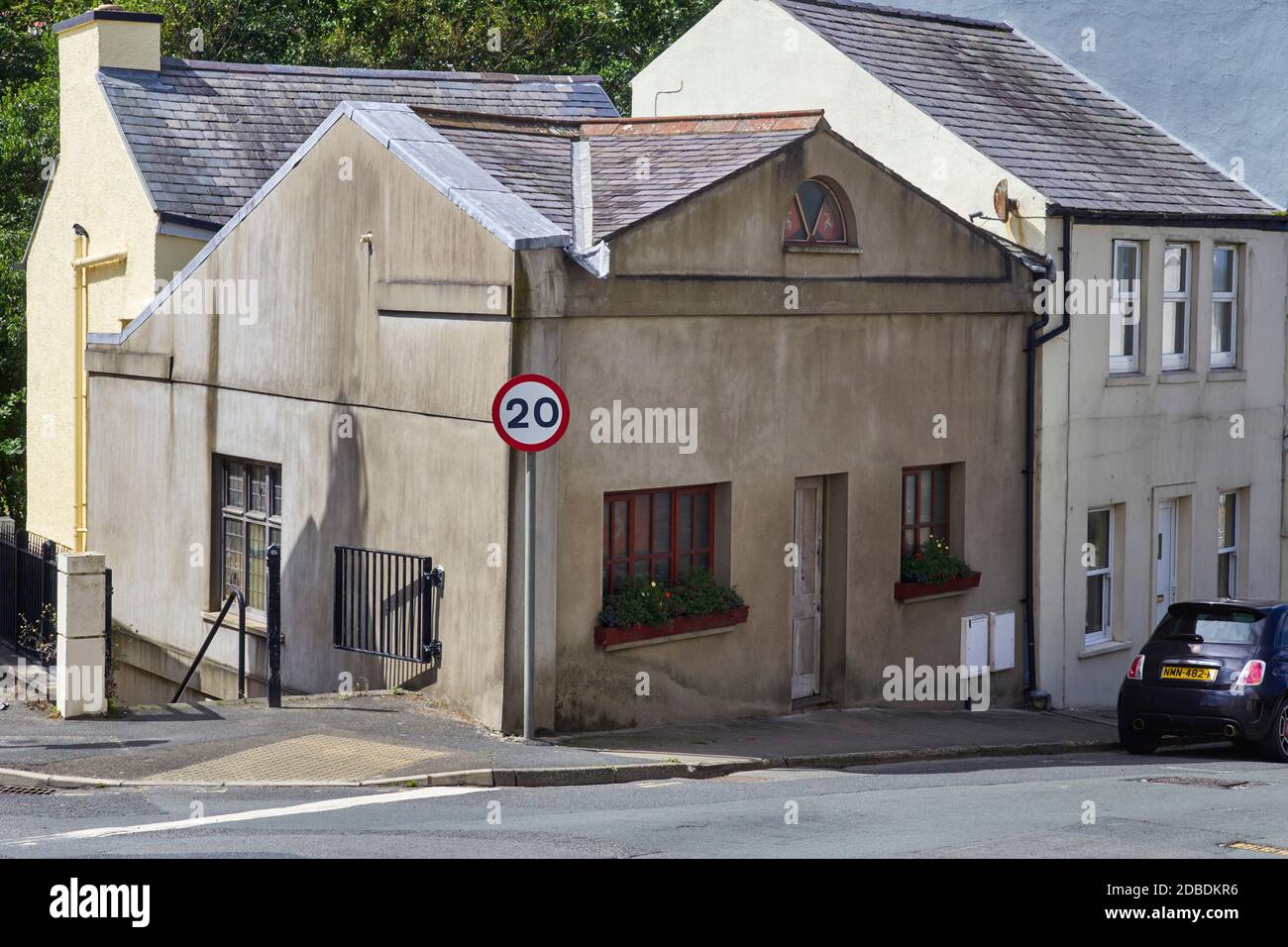 Ancienne chapelle transformée en maison à Port Erin, île de Man Banque D'Images