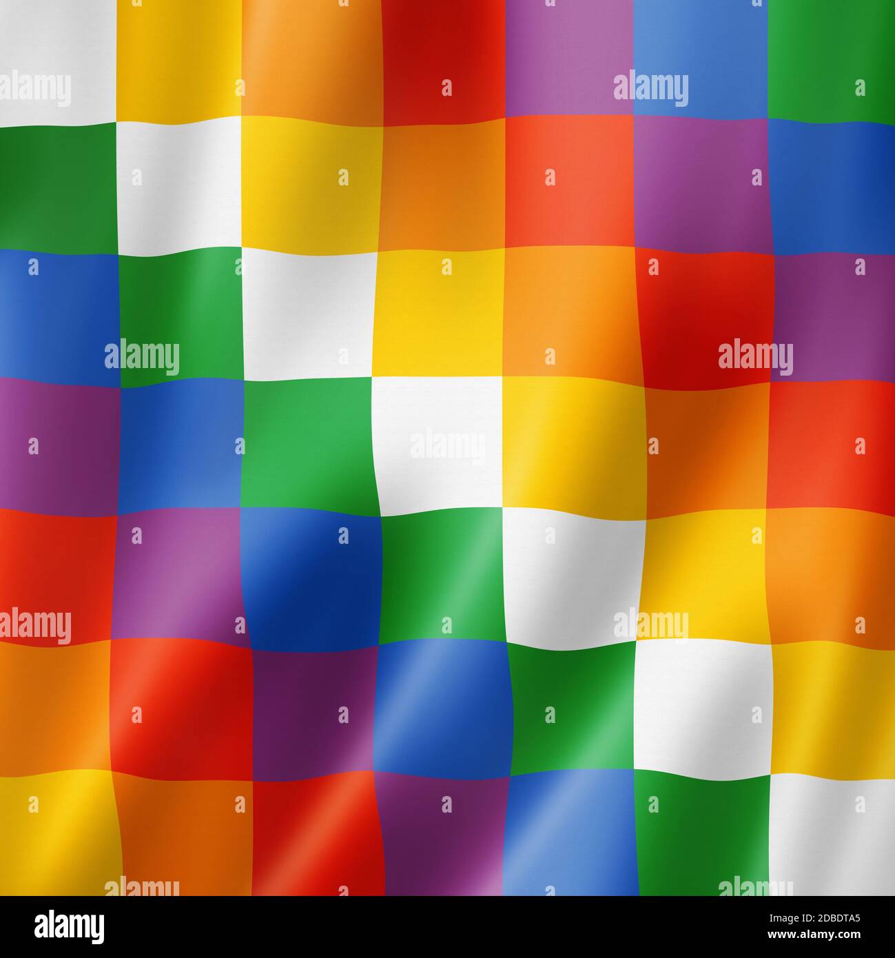 Drapeau ethnique de Wiphala, Amérique du Sud. Illustration tridimensionnelle Banque D'Images Drapeau ethnique de Wiphala, Amérique du Sud. Illustration tridimensionnelle Banque D'Images