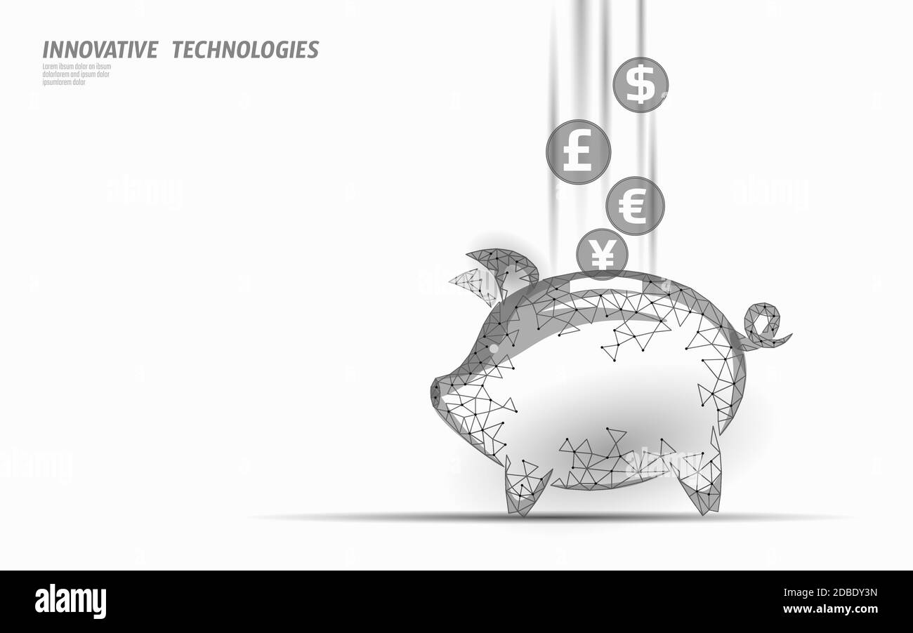 Ethereum Bitcoin Ripple coin numérique crypto-monnaie thrift-box paiement en ligne. Technologie d'échange d'informations de cochon de boîte d'argent. Bleu web abstrait Illustration de Vecteur