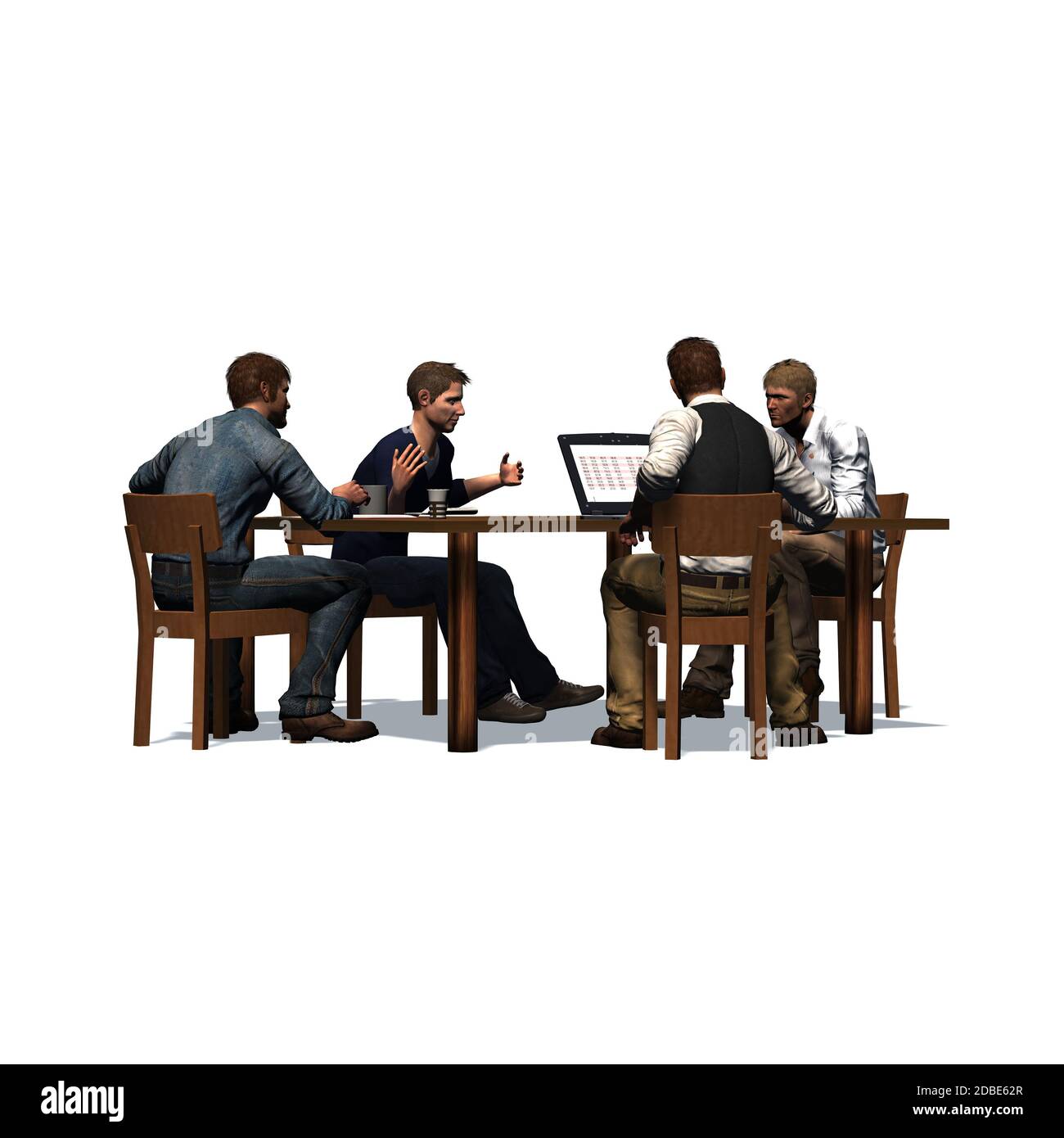 Hommes assis à table dans une réunion - affaires Banque D'Images
