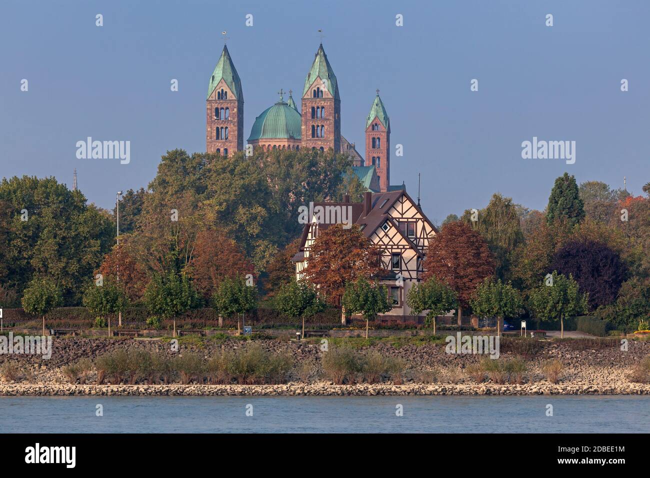 Géographie / Voyage, Allemagne, Rhénanie-Palatinat, Speyer, minster à Speyer avec Rhin, Metropolitan , Additional-Rights-Clearance-Info-not-available Banque D'Images