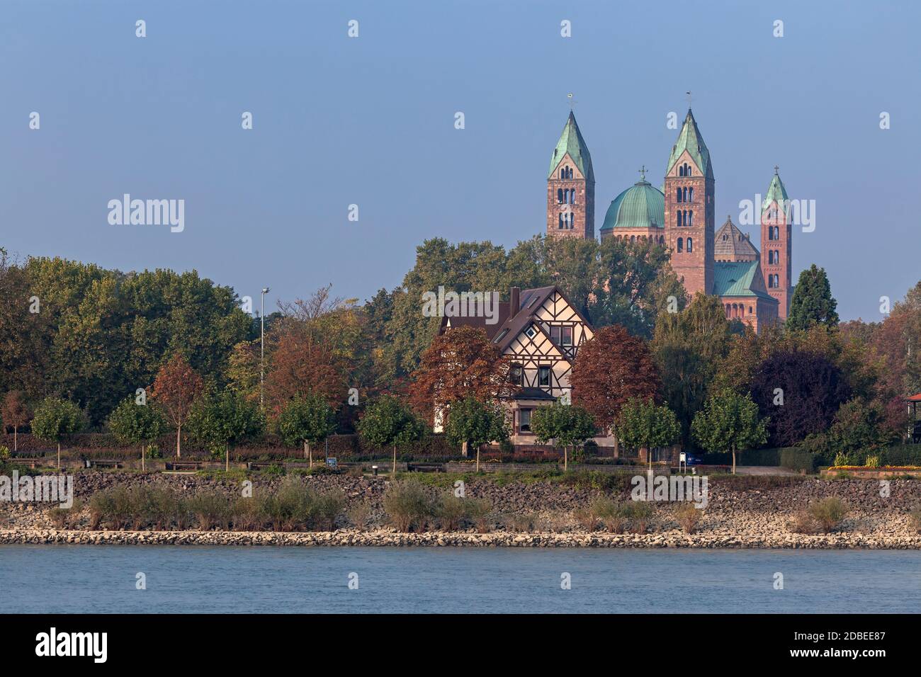 Géographie / Voyage, Allemagne, Rhénanie-Palatinat, Speyer, minster à Speyer avec Rhin, Metropolitan , Additional-Rights-Clearance-Info-not-available Banque D'Images