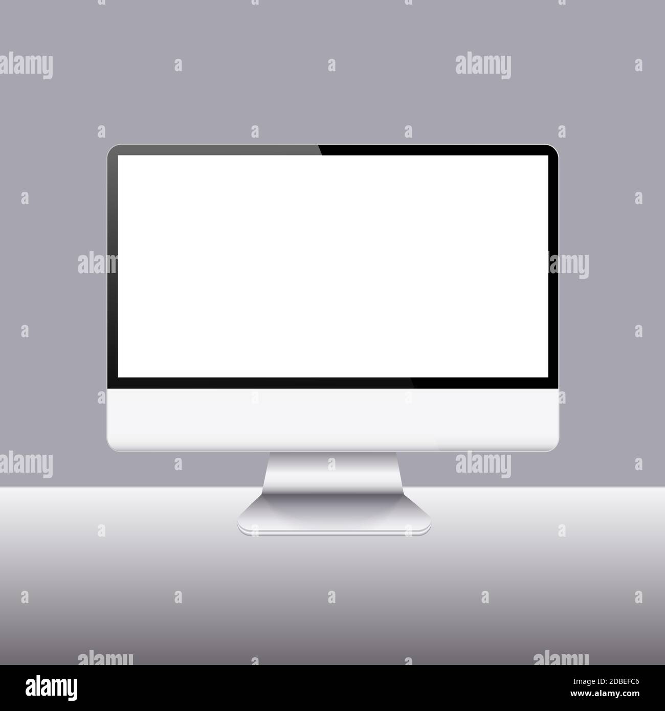 Icône de moniteur d'ordinateur Vector Modern Realistic Illustration de Vecteur