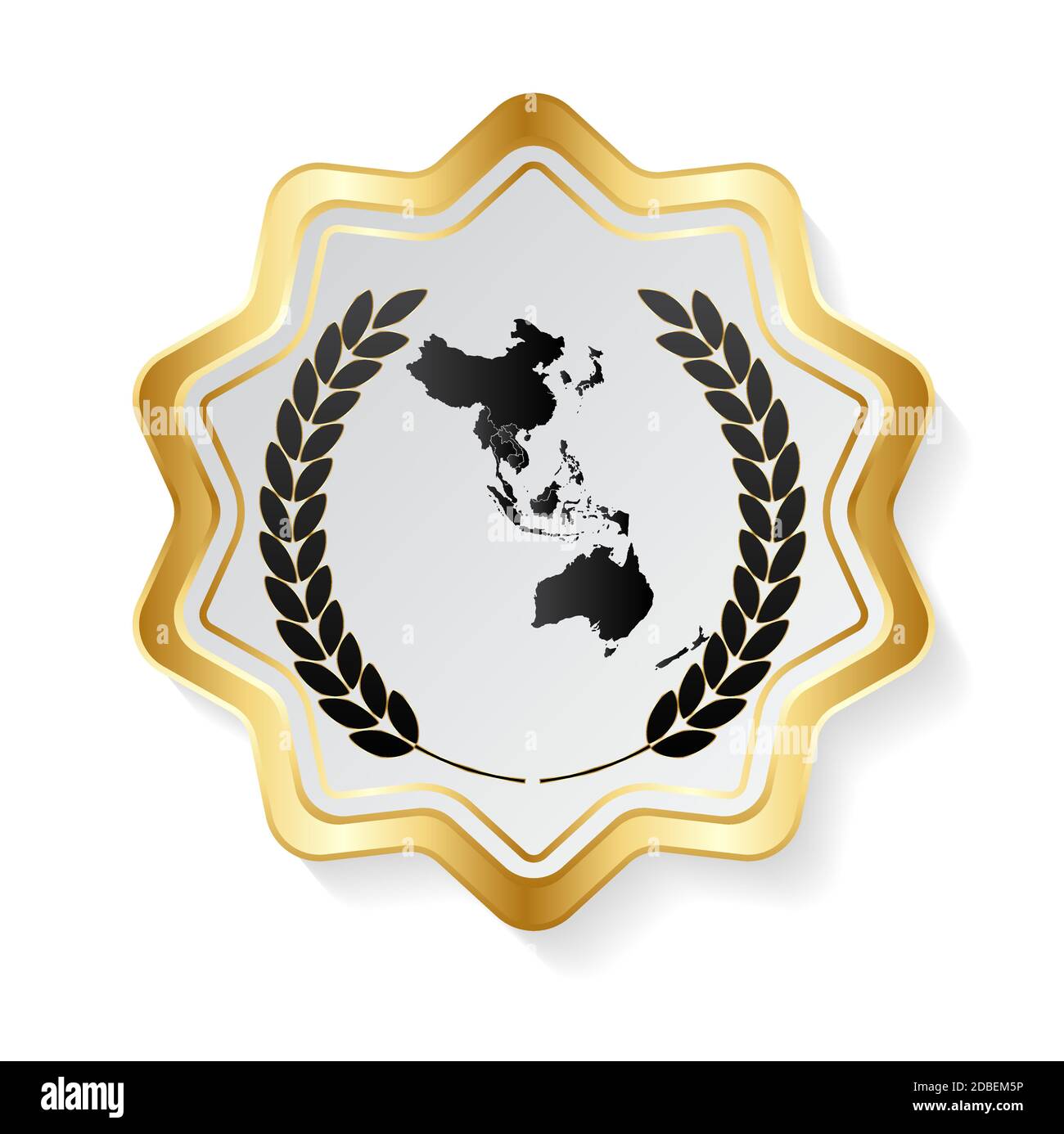 Carte du Partenariat économique global régional moderne (REPC). Illustration vectorielle Illustration de Vecteur