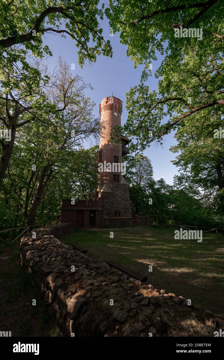 Tour de Bismarck à Bad Freienwalde. Allemagne UNE tour de Bismarck est un type spécifique de monument construit pour honorer son premier chancelier, Otto von Bismarck. Bui Banque D'Images