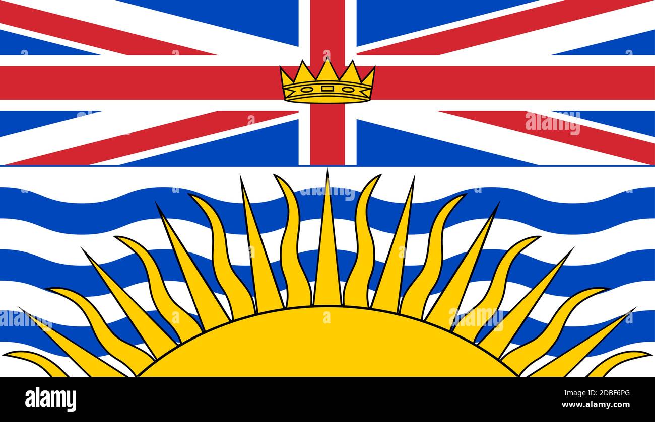 Drapeau de l'État canadien Colombie-Britannique Illustration de Vecteur