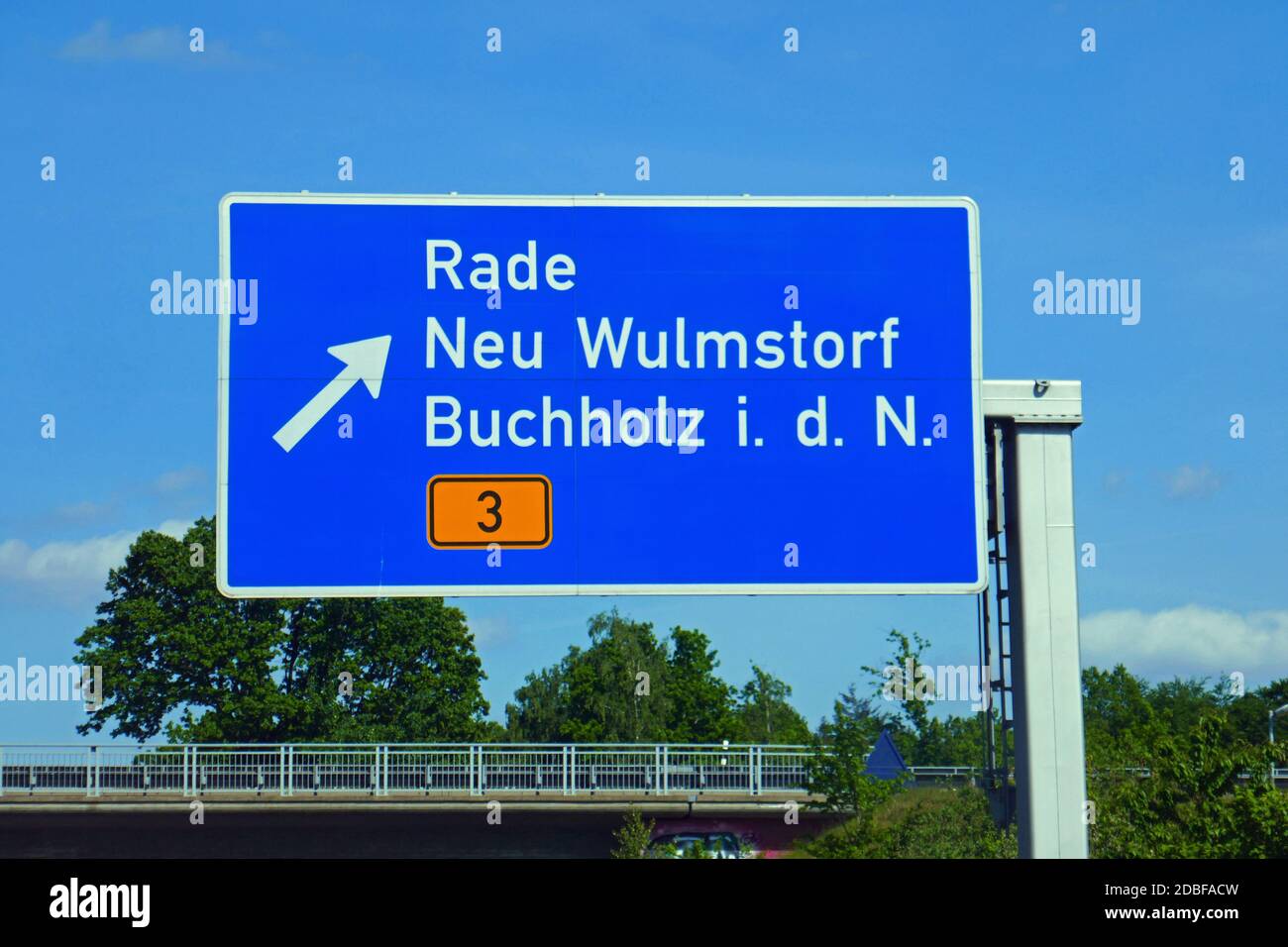 Autoroute fédérale sortie Rade Neu Wulmsdorf Buchholz Banque D'Images