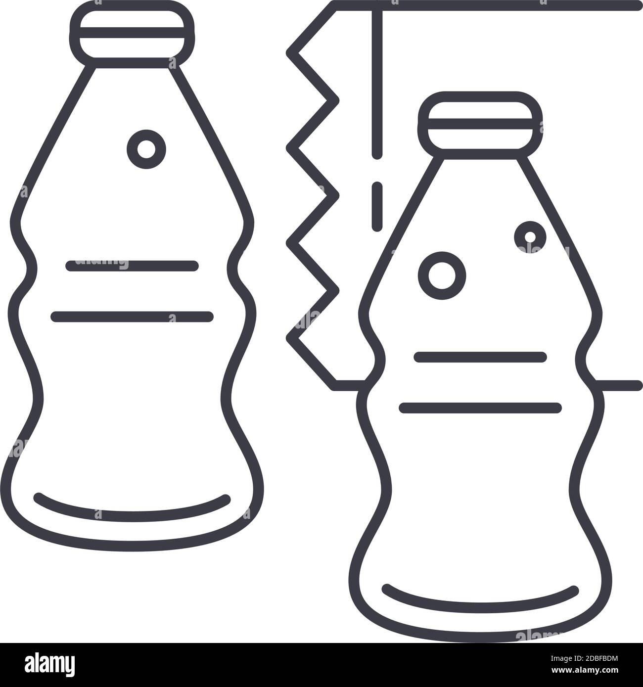 Icône Cola, illustration isolée linéaire, vecteur ligne mince, signe de conception Web, symbole de concept de contour avec contour modifiable sur fond blanc. Illustration de Vecteur