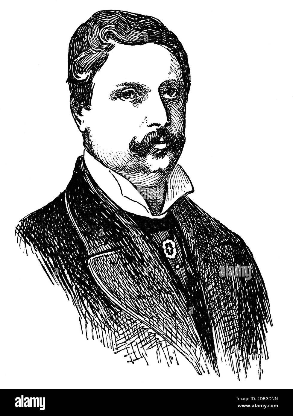 Portrait de Sir Henry Morton Stanley était un journaliste gallois, explorateur, soldat, administrateur colonial, auteur et politisé. Illustration du 19 Banque D'Images