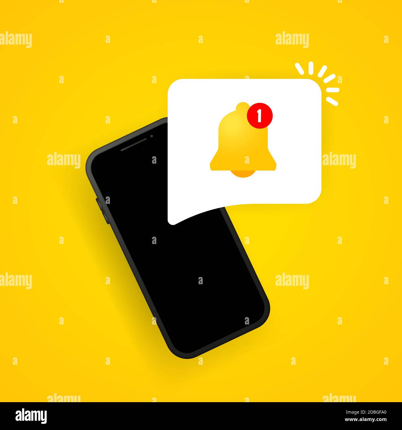 Sonnerie de notification sur l'illustration de l'écran du smartphone. Nouveau message. Vecteur sur arrière-plan isolé. SPE 10 Illustration de Vecteur