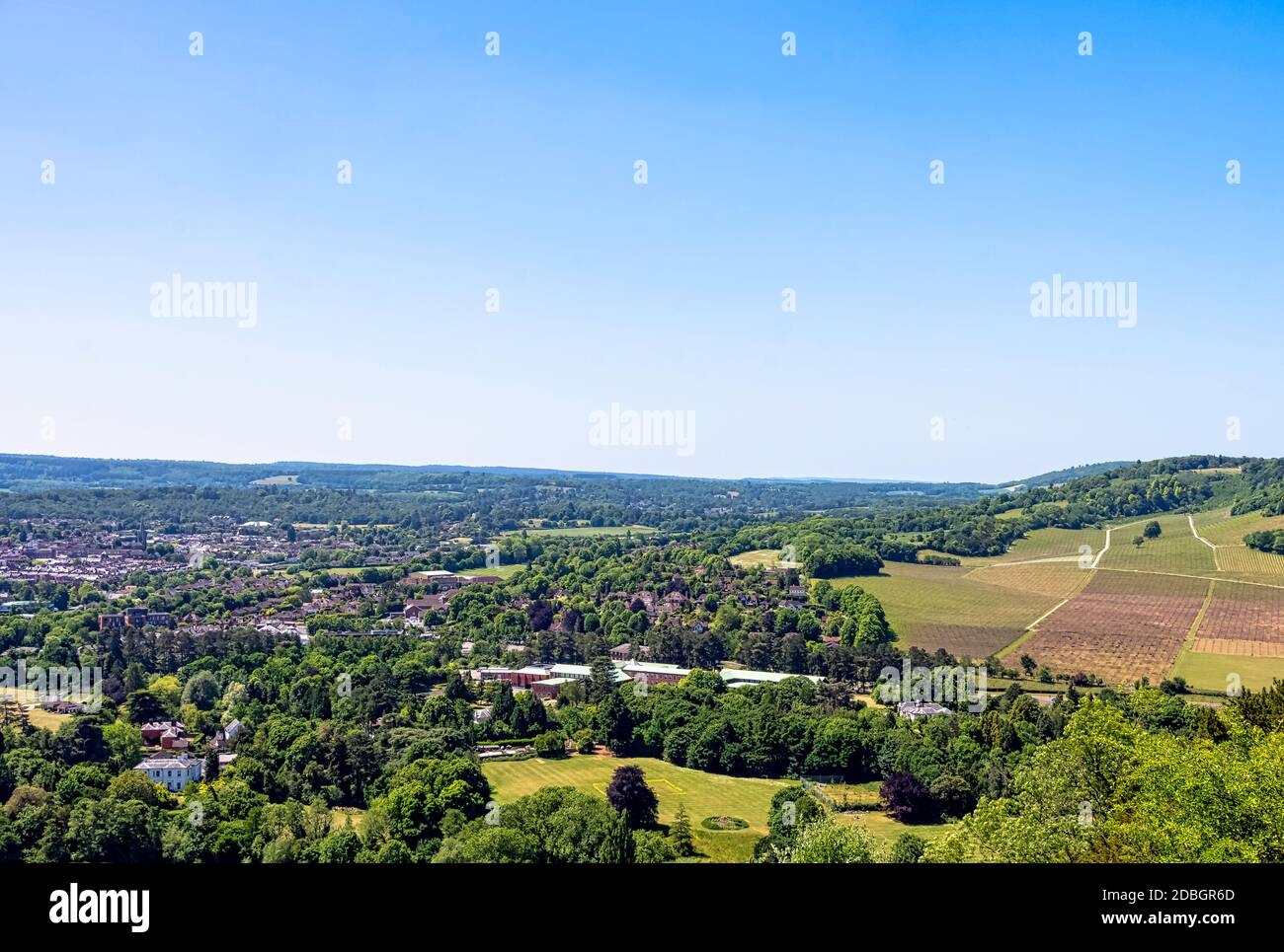 Vue sur Surrey Hills - Surrey, Royaume-Uni Banque D'Images