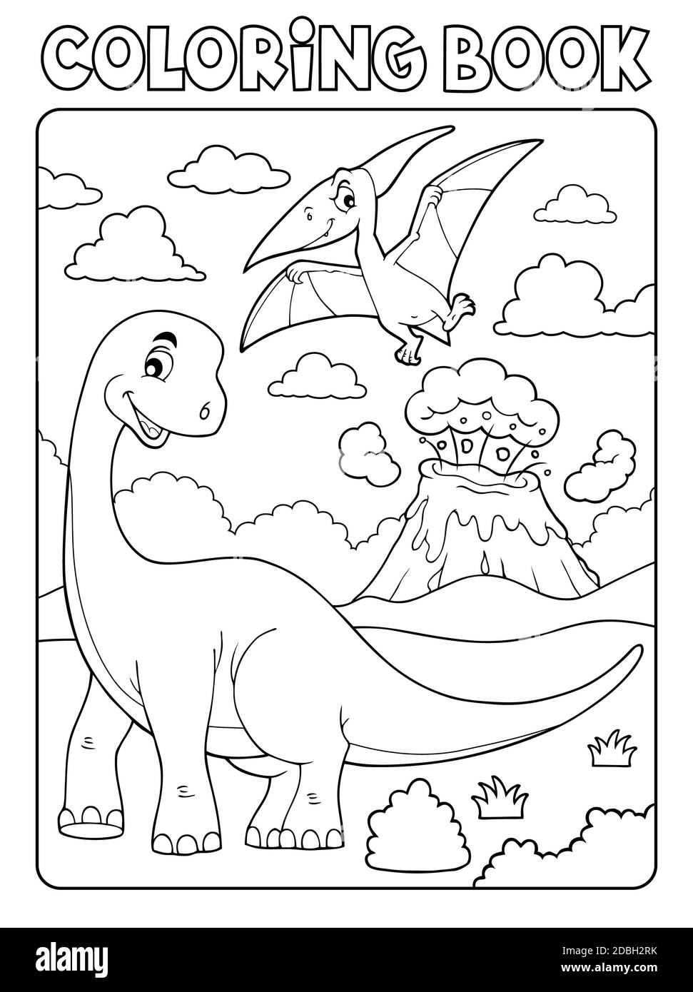 Livre de coloriage dinosaure sujet image 8 - illustration de l'image. Banque D'Images