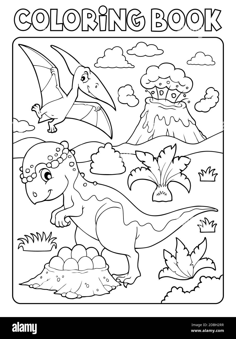 Livre de coloriage dinosaure sujet image 7 - illustration de l'image. Banque D'Images