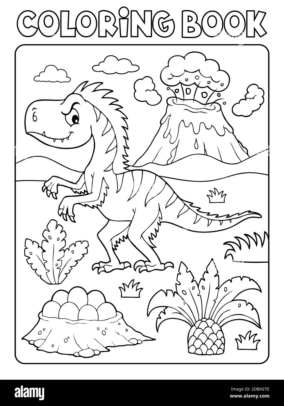 Livre de coloriage de composition de dinosaures image 4 - illustration d'image. Banque D'Images