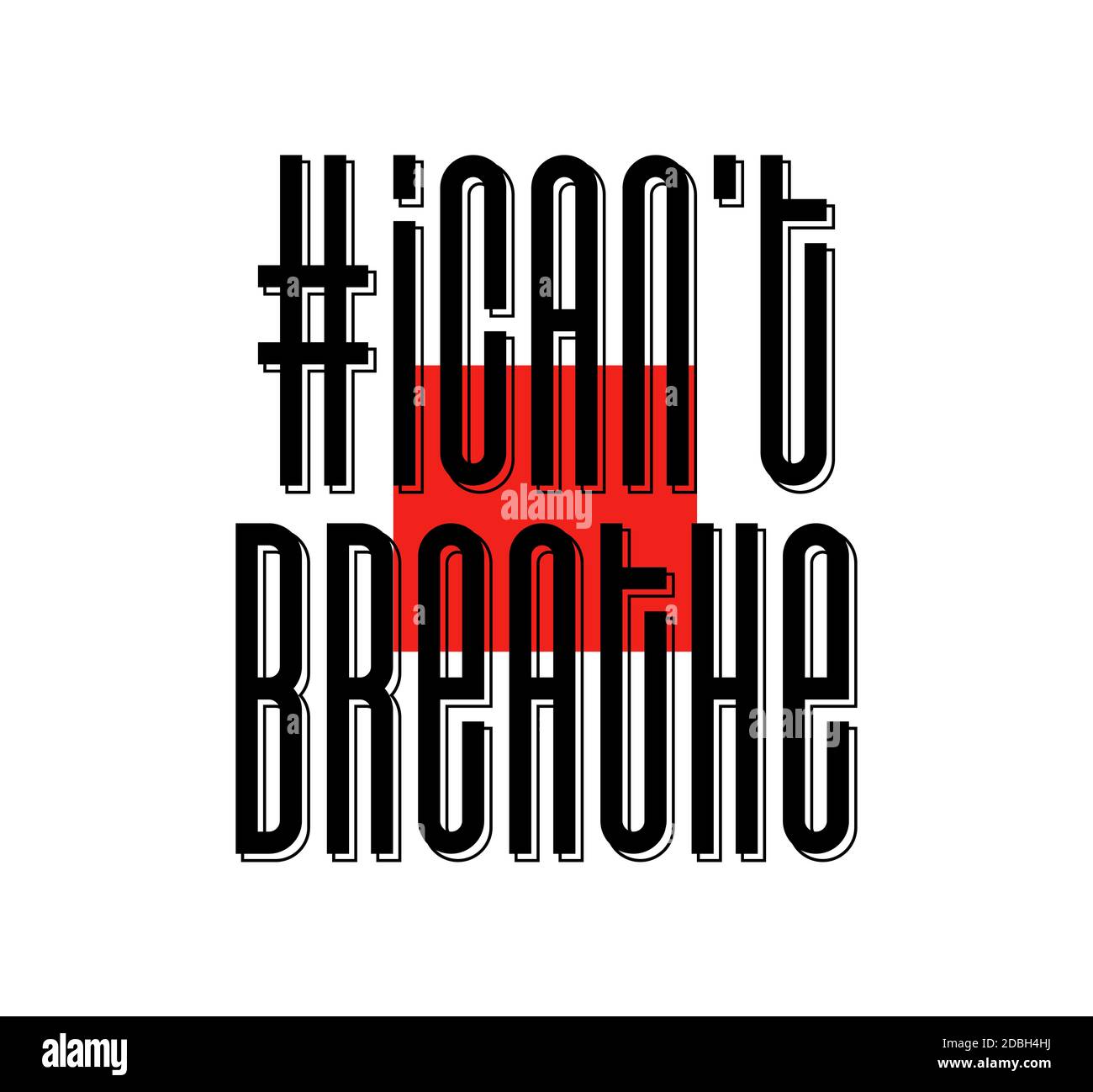 Je ne peux pas respirer la bannière de protestation sur les droits humains des Noirs en Amérique des États-Unis. Illustration vectorielle. Affiche d'icône et symbole. Banque D'Images