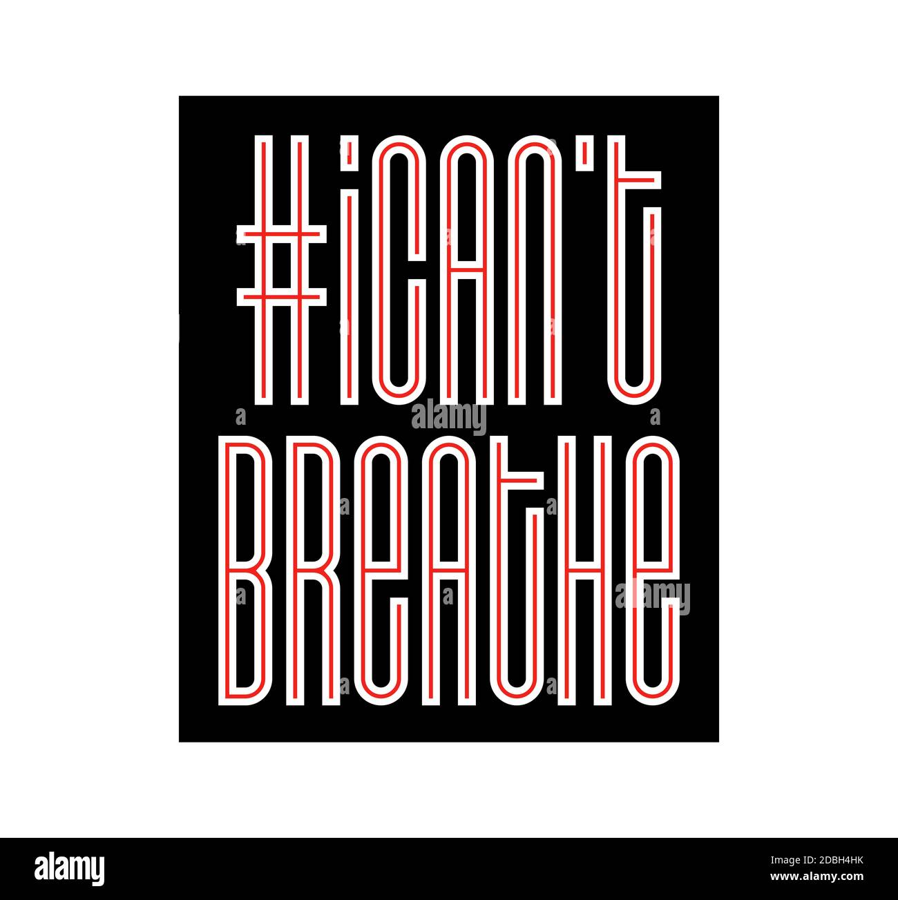 Je ne peux pas respirer la bannière de protestation sur les droits humains des Noirs en Amérique des États-Unis. Illustration vectorielle. Affiche d'icône et symbole. Banque D'Images
