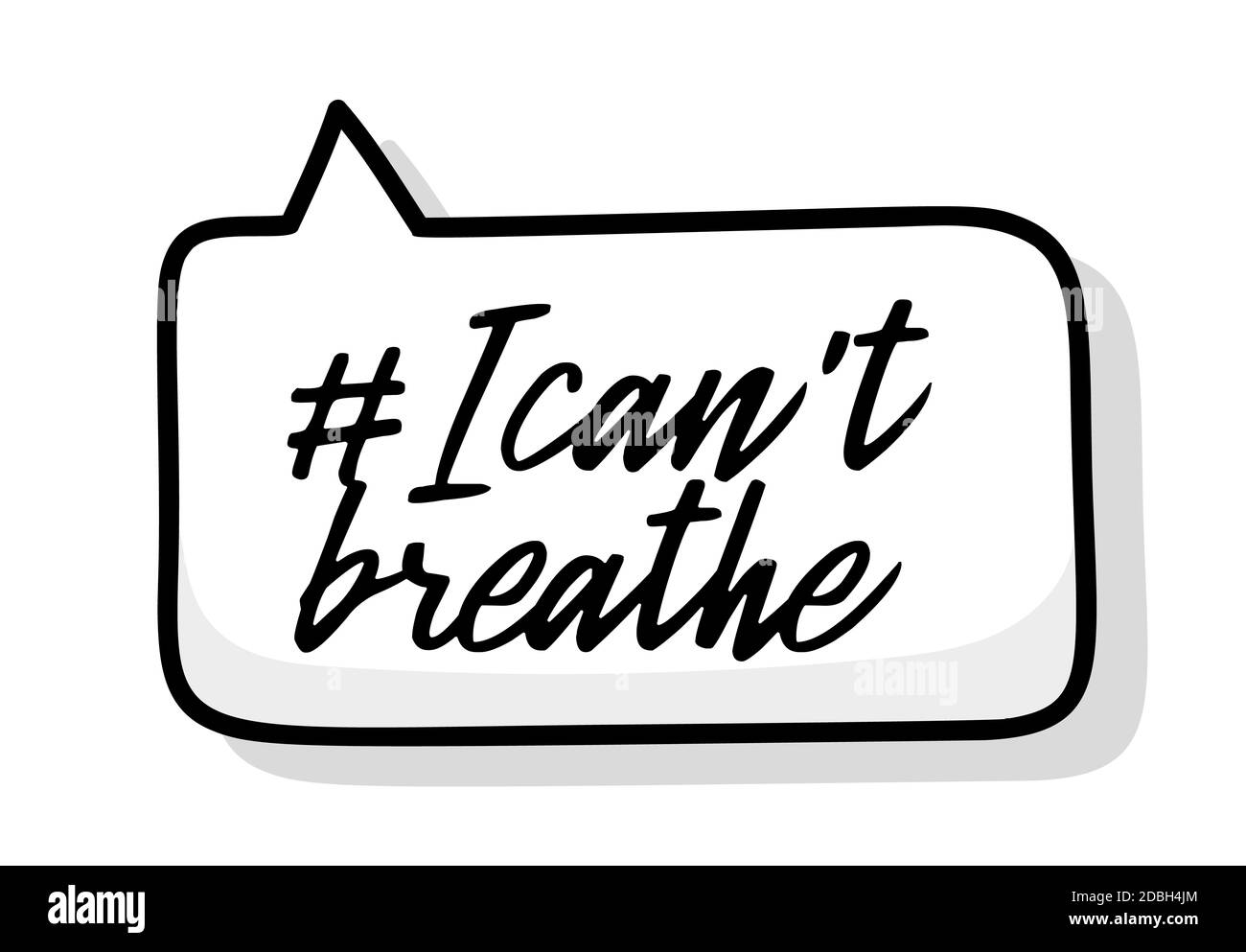 Je ne peux pas respirer la bannière de protestation sur les droits humains des Noirs en Amérique des États-Unis. Illustration vectorielle. Affiche d'icône et symbole. Banque D'Images