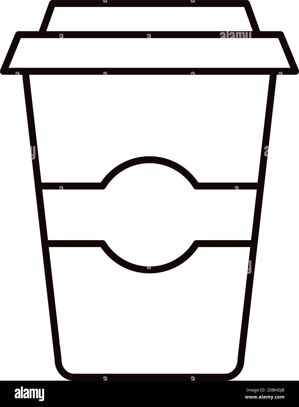 café dans une ligne de pot en plastique icône vecteur illustration design Illustration de Vecteur