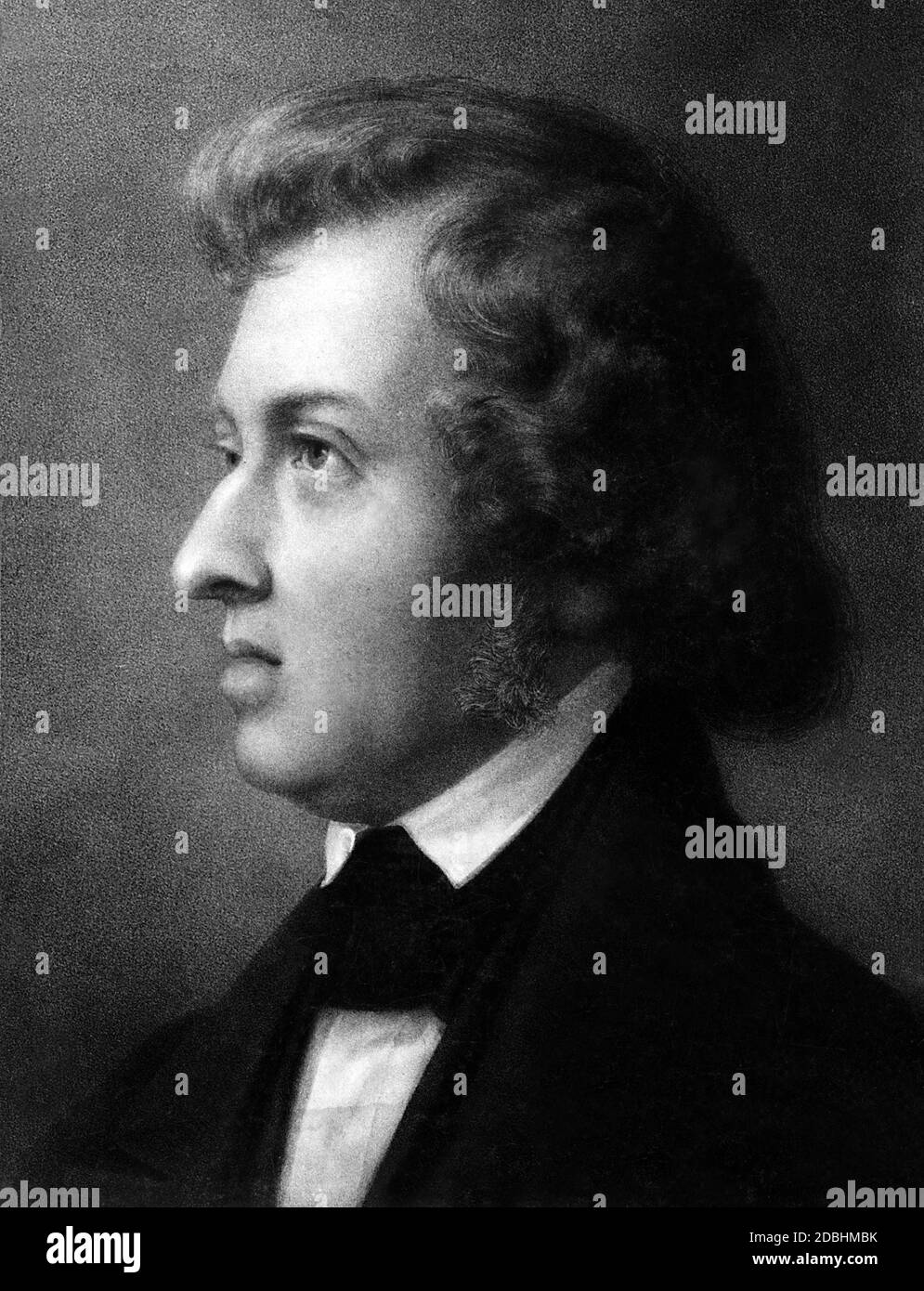 Dessin du compositeur et pianiste polonais Frederic Chopin. Photo non datée. Banque D'Images