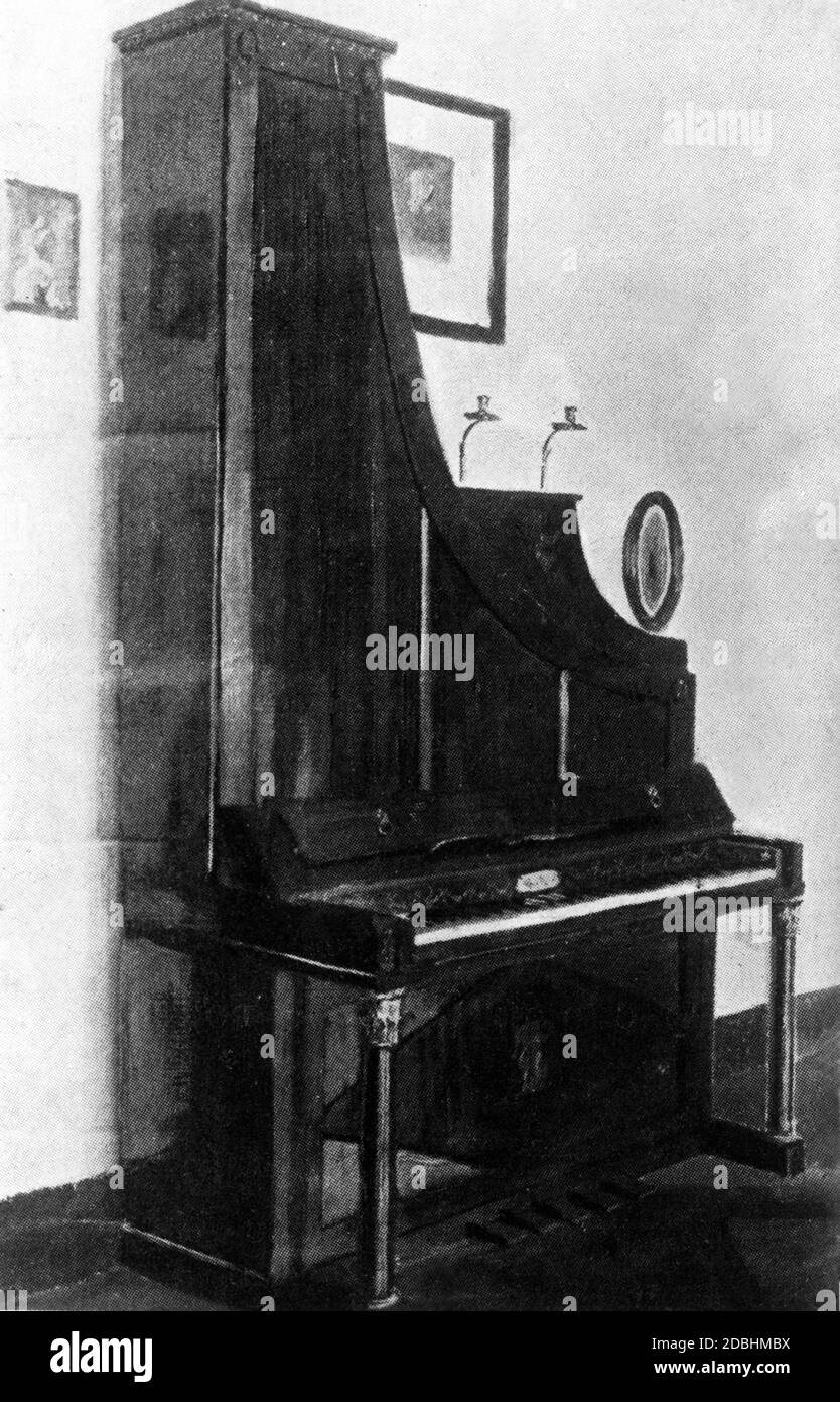 L'image montre le piano sur lequel Frédéric Chopin a joué et composé beaucoup. Banque D'Images