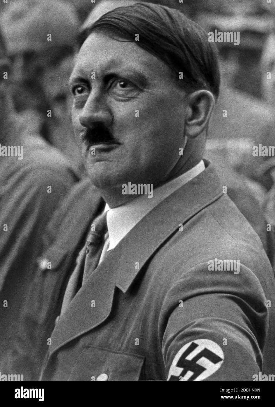 Adolf Hitler censurait généralement les photos prises personnellement par Heinrich Hoffmann. Cette photographie plutôt défavorable ne l'a pas fait entrer dans le public. Banque D'Images