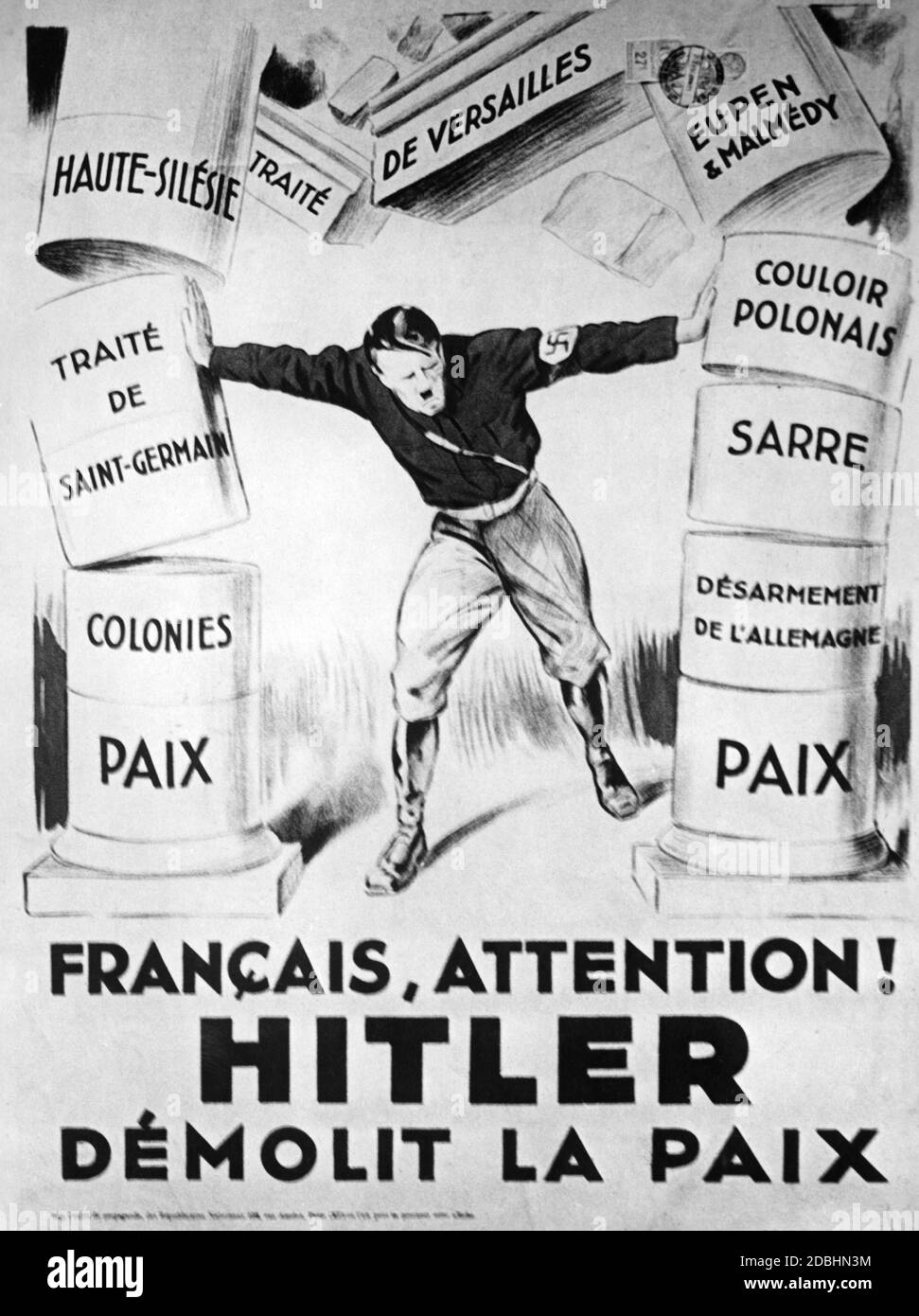'''Français attention! Hitler détruit la paix »' Banque D'Images
