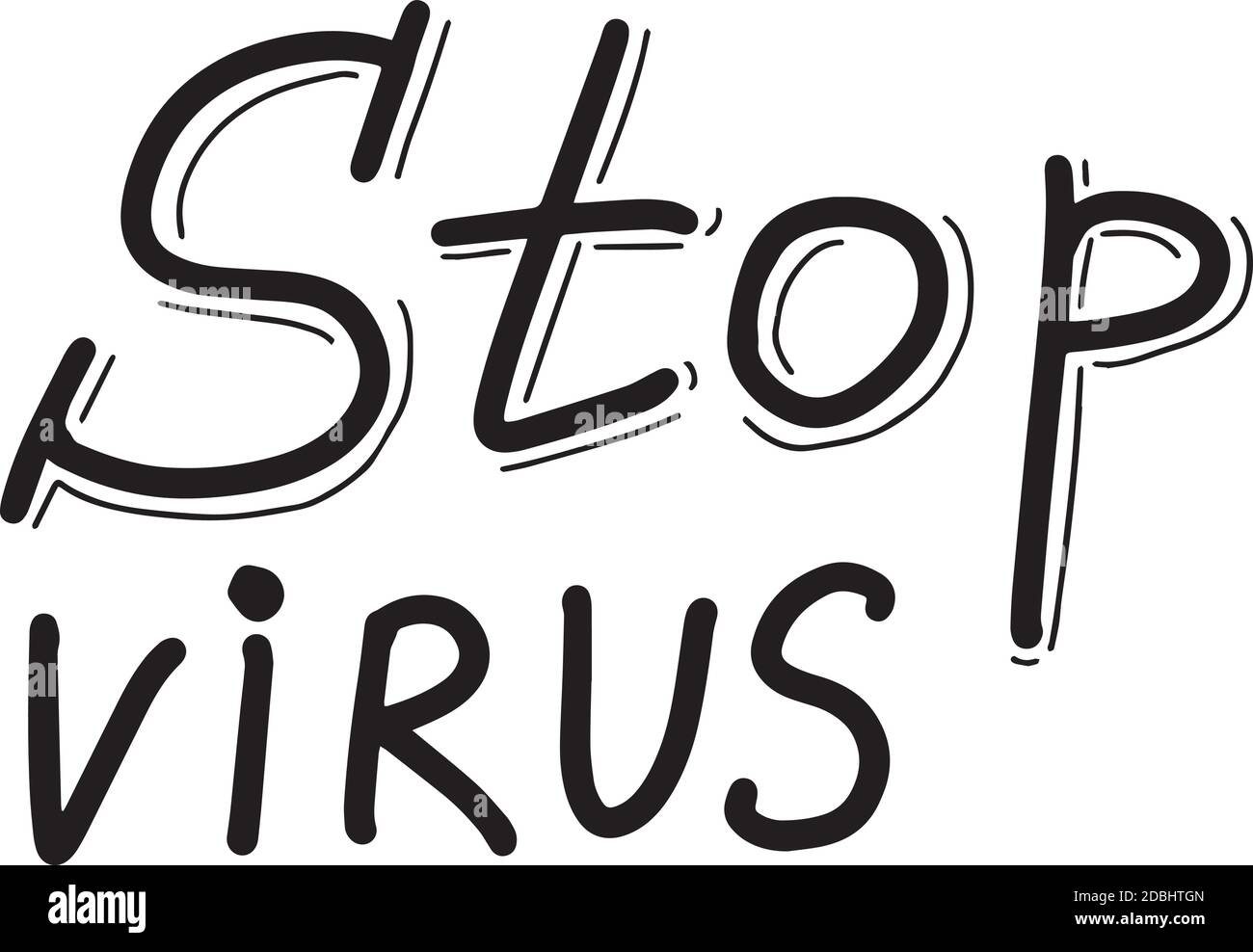 Arrêter le virus. Coronavirus, quarantaine, ensemble de covid-19 calligraphie lettering vecteur eps illustration Illustration de Vecteur