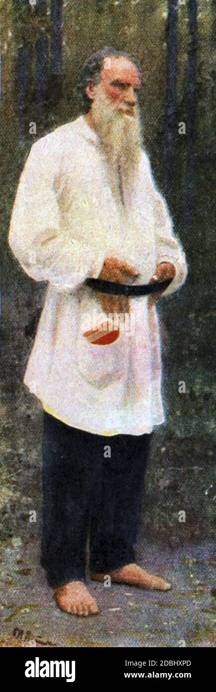 Comptez Leo Tolstoï sur un tableau d'Ilya Repin. Banque D'Images