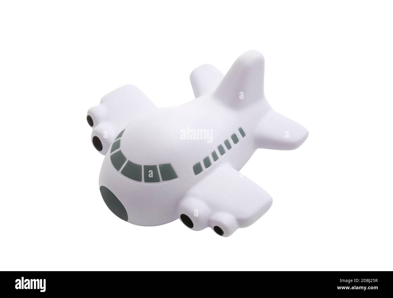 Avion de jouet passager blanc isolé sur fond blanc avec chemin de coupure Banque D'Images