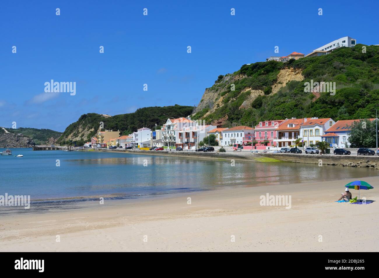 Vue sur la plage de Sao Martinho do Porto, quartier de Leiria, Portugal, Europe Banque D'Images