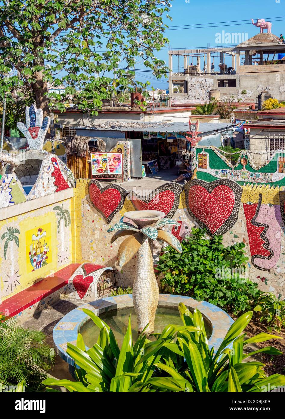 Maison de Fuster, vue détaillée, Fusterlandia, quartier de Jaimanitas, quartier de Playa, la Havane, province de la Habana, Cuba, Antilles, Amérique centrale Banque D'Images