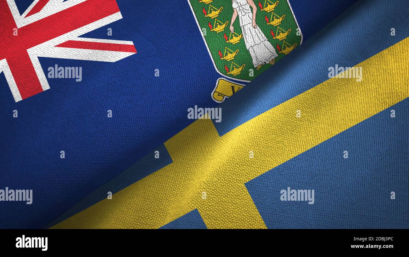 Îles Vierges britanniques et Suède deux drapeaux Banque D'Images