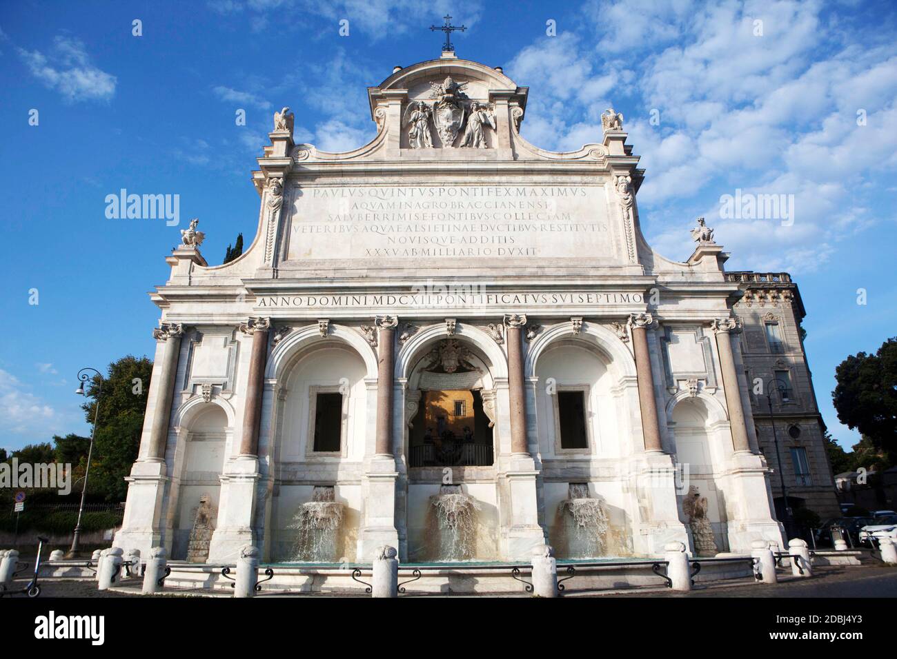 Fontana dell'Acqua Paola, aqueduc de Trajan restauré par le Pape Paul V (Borghèse), Italie Banque D'Images